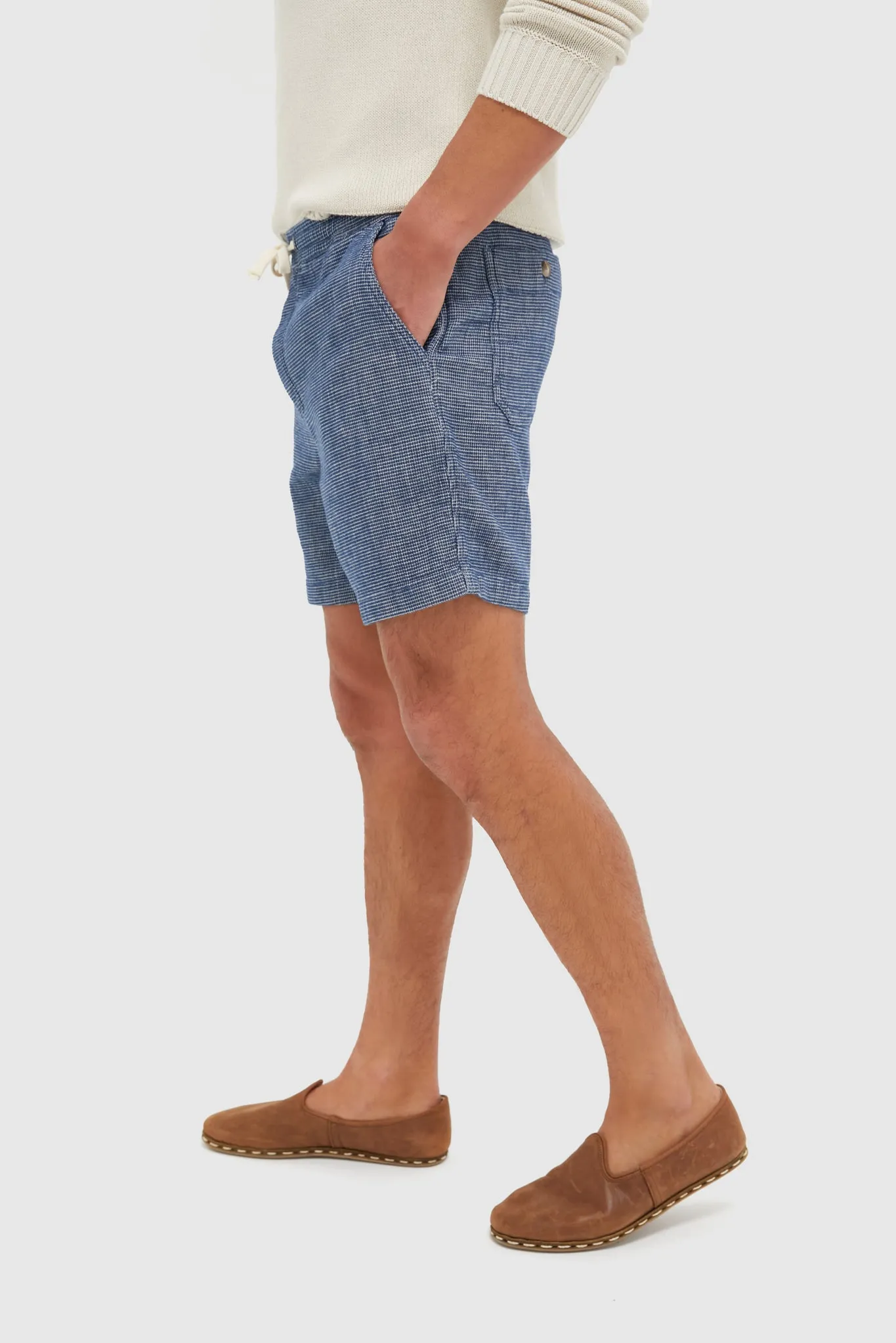 Navy Textured Saturday Beach Short