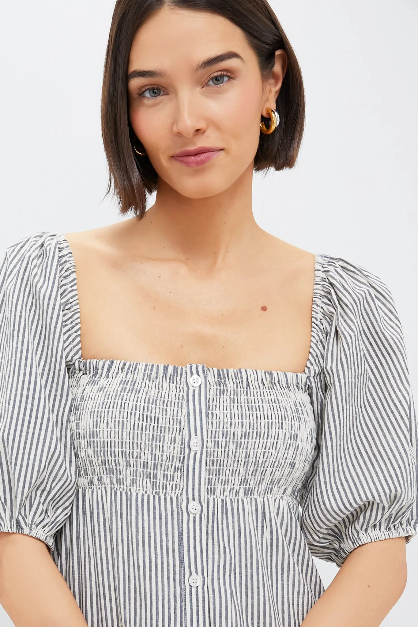 Newburyport Stripe Santiago 3 Shortsleeve Maxi Dress