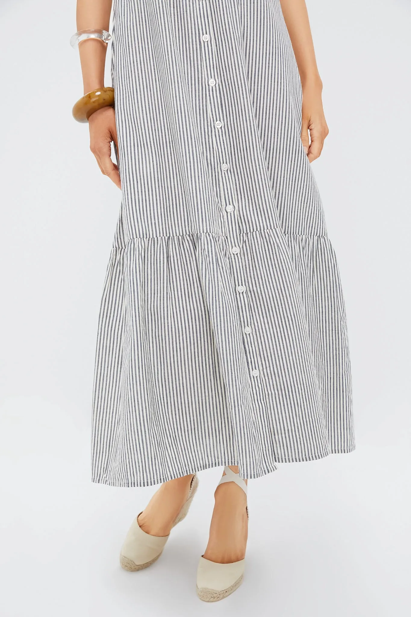 Newburyport Stripe Santiago 3 Shortsleeve Maxi Dress