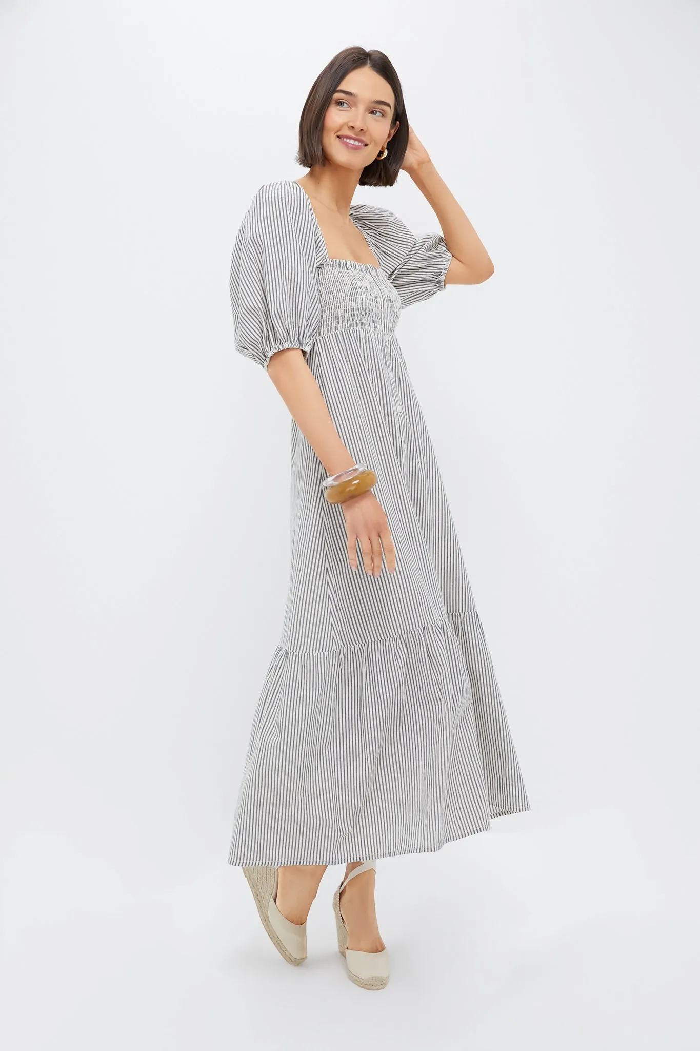 Newburyport Stripe Santiago 3 Shortsleeve Maxi Dress