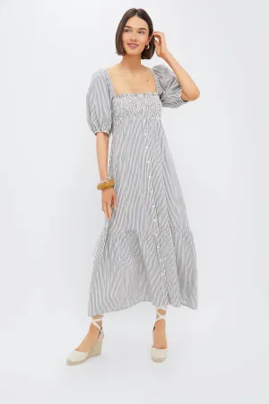 Newburyport Stripe Santiago 3 Shortsleeve Maxi Dress