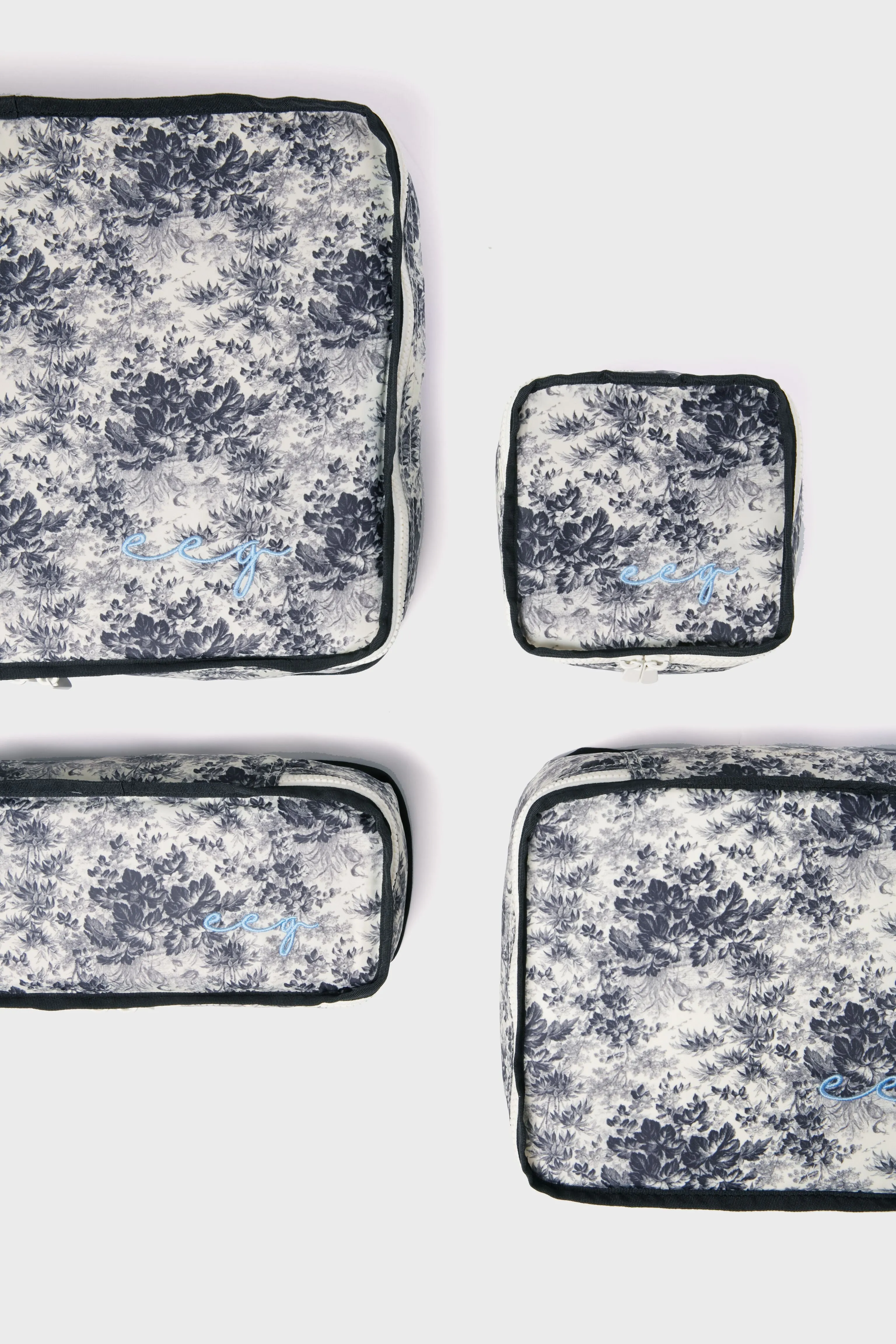Noir Cypress Toile Packing Cubes