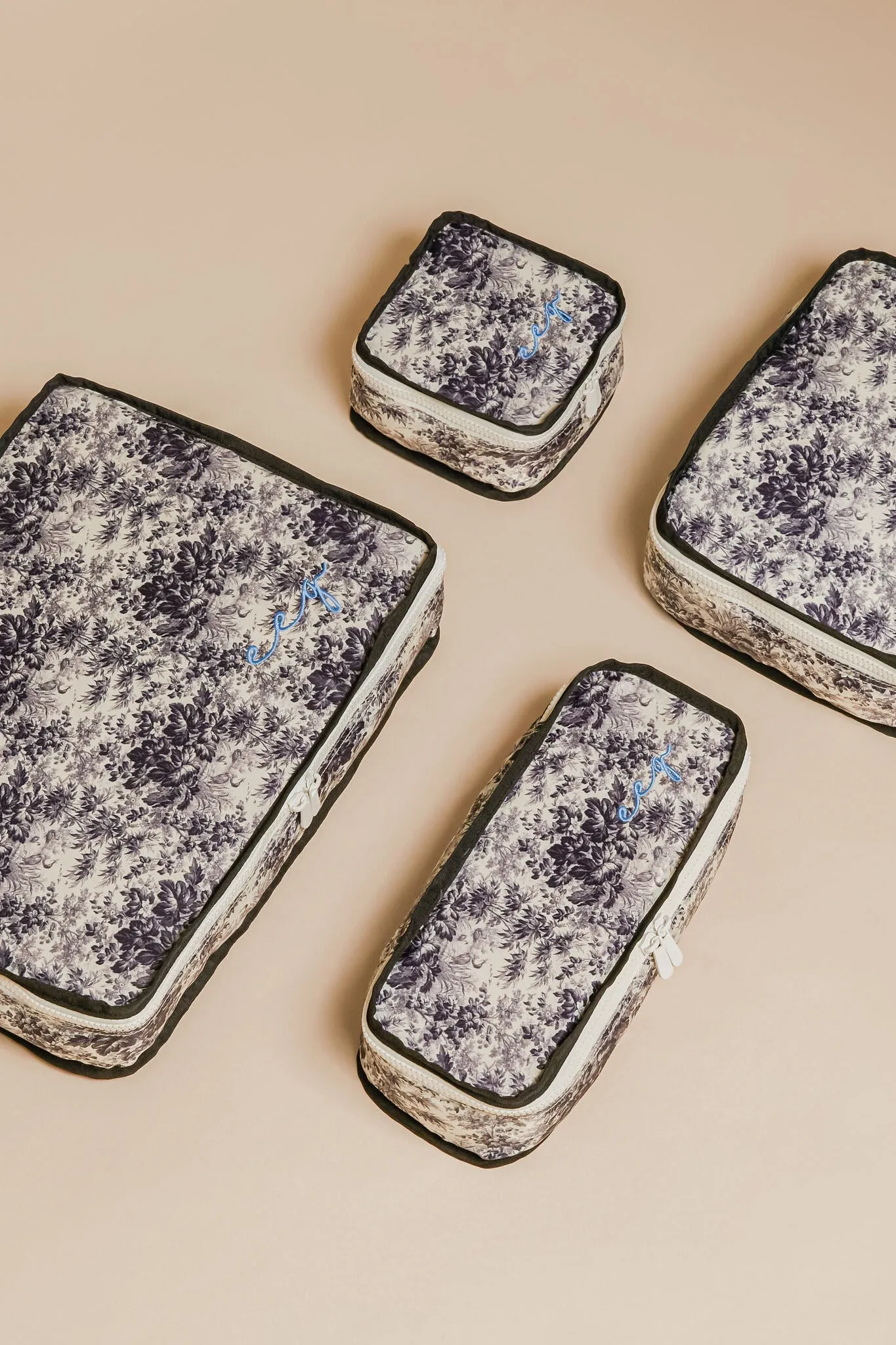 Noir Cypress Toile Packing Cubes