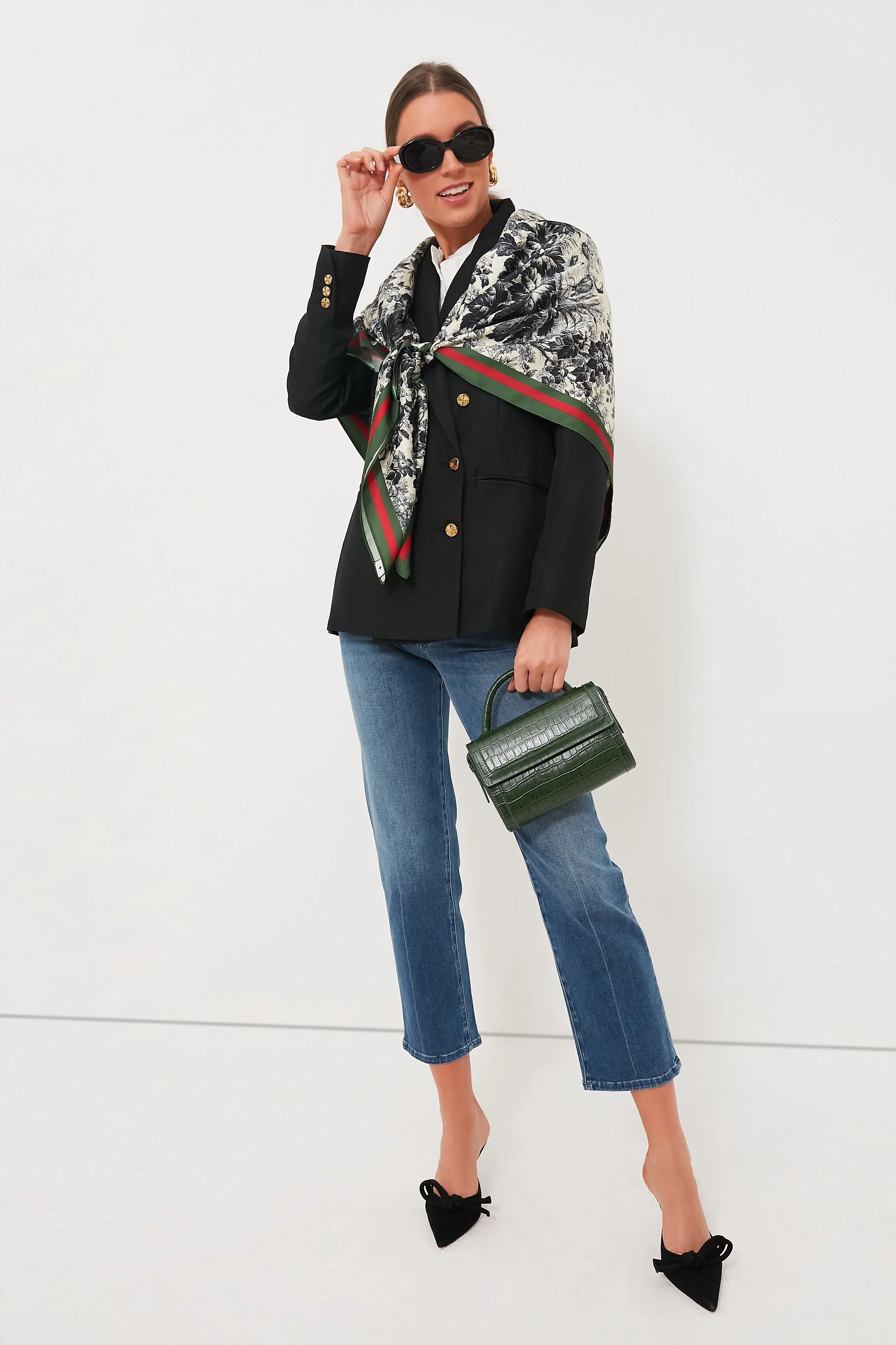Noir Cypress Toile Scarf