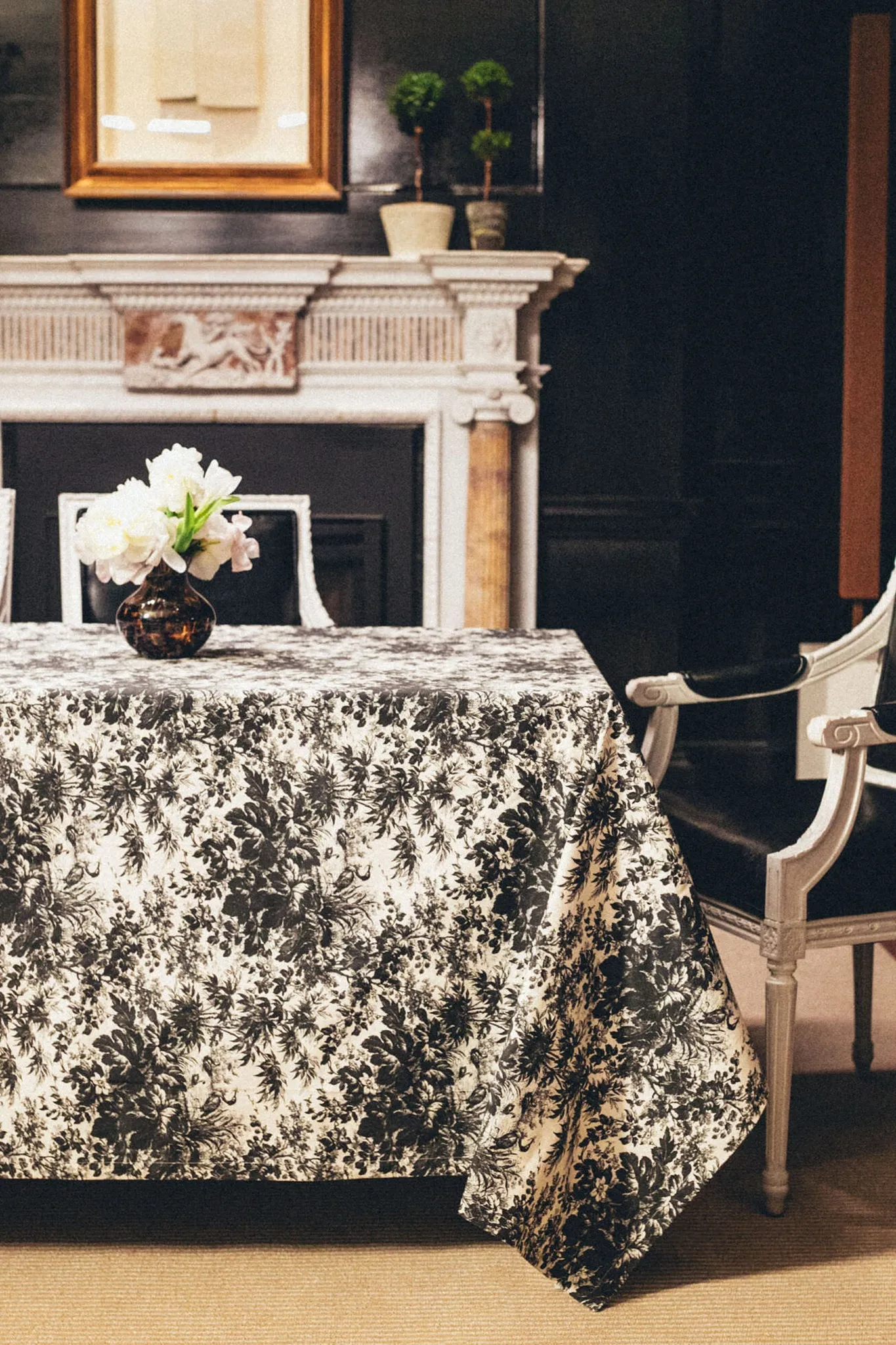 Noir Cypress Toile Tablecloth