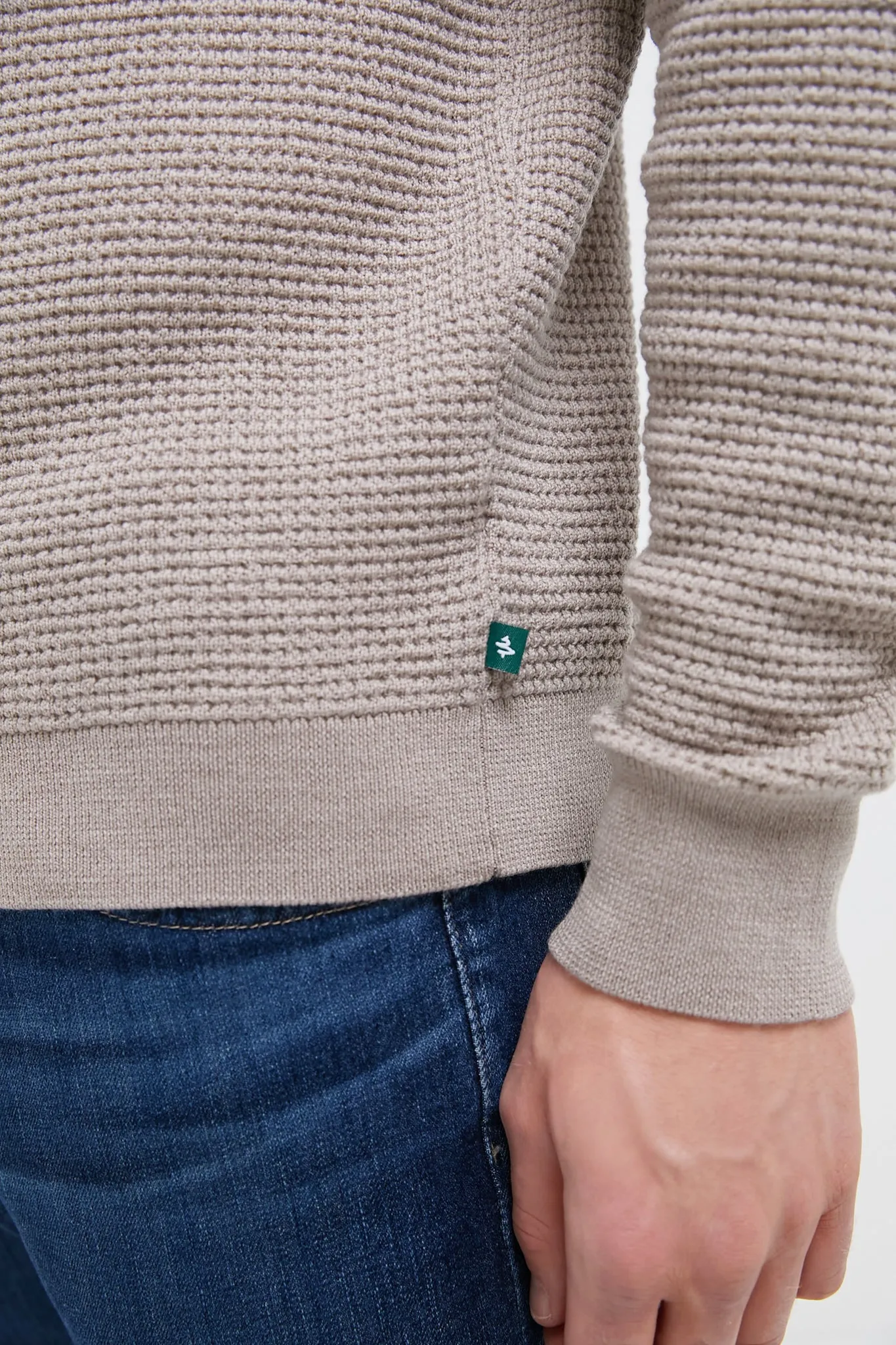 Oatmeal Merino Waffle Polo
