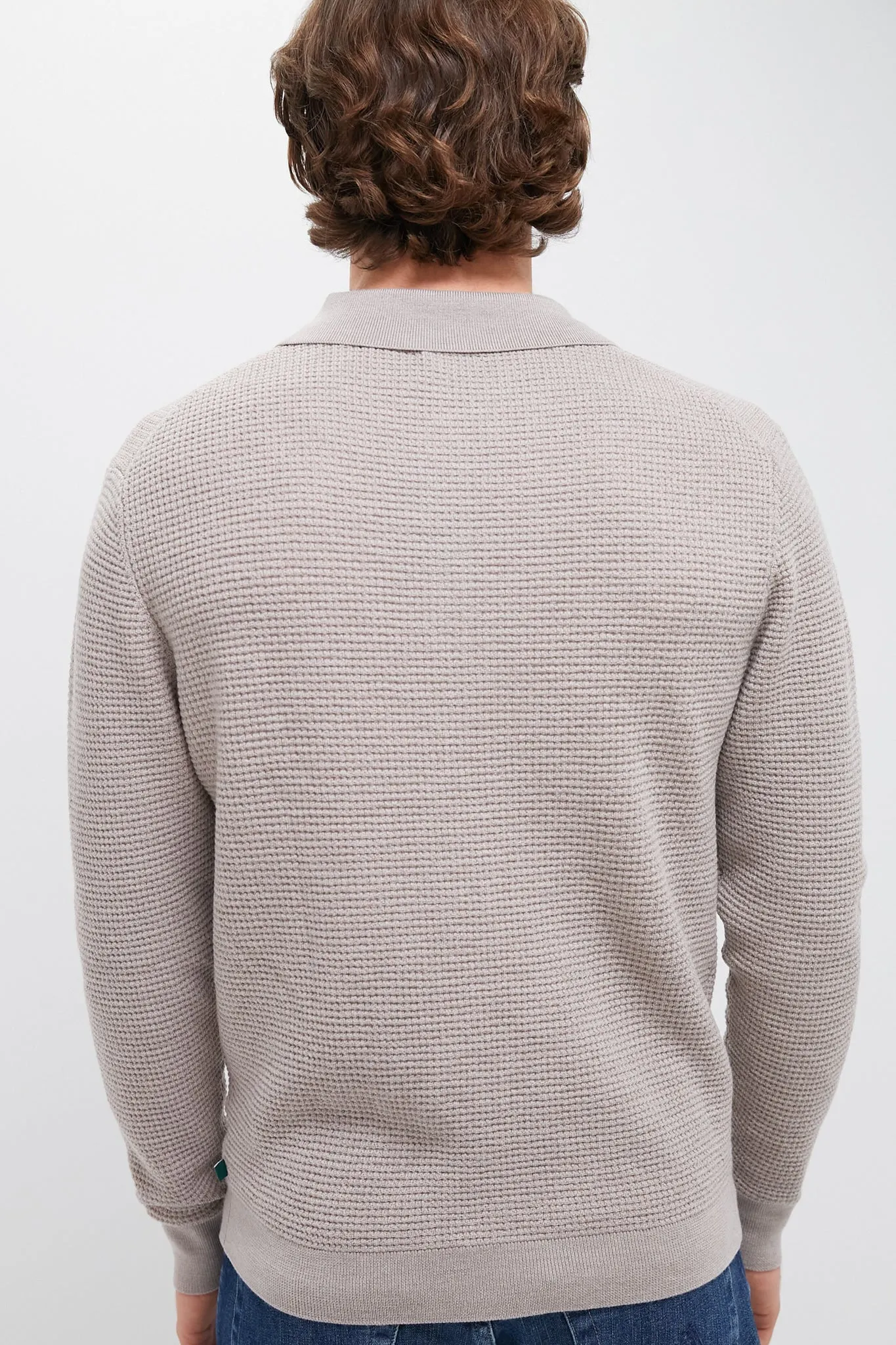 Oatmeal Merino Waffle Polo