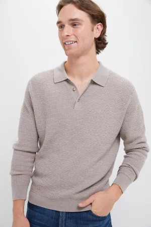 Oatmeal Merino Waffle Polo