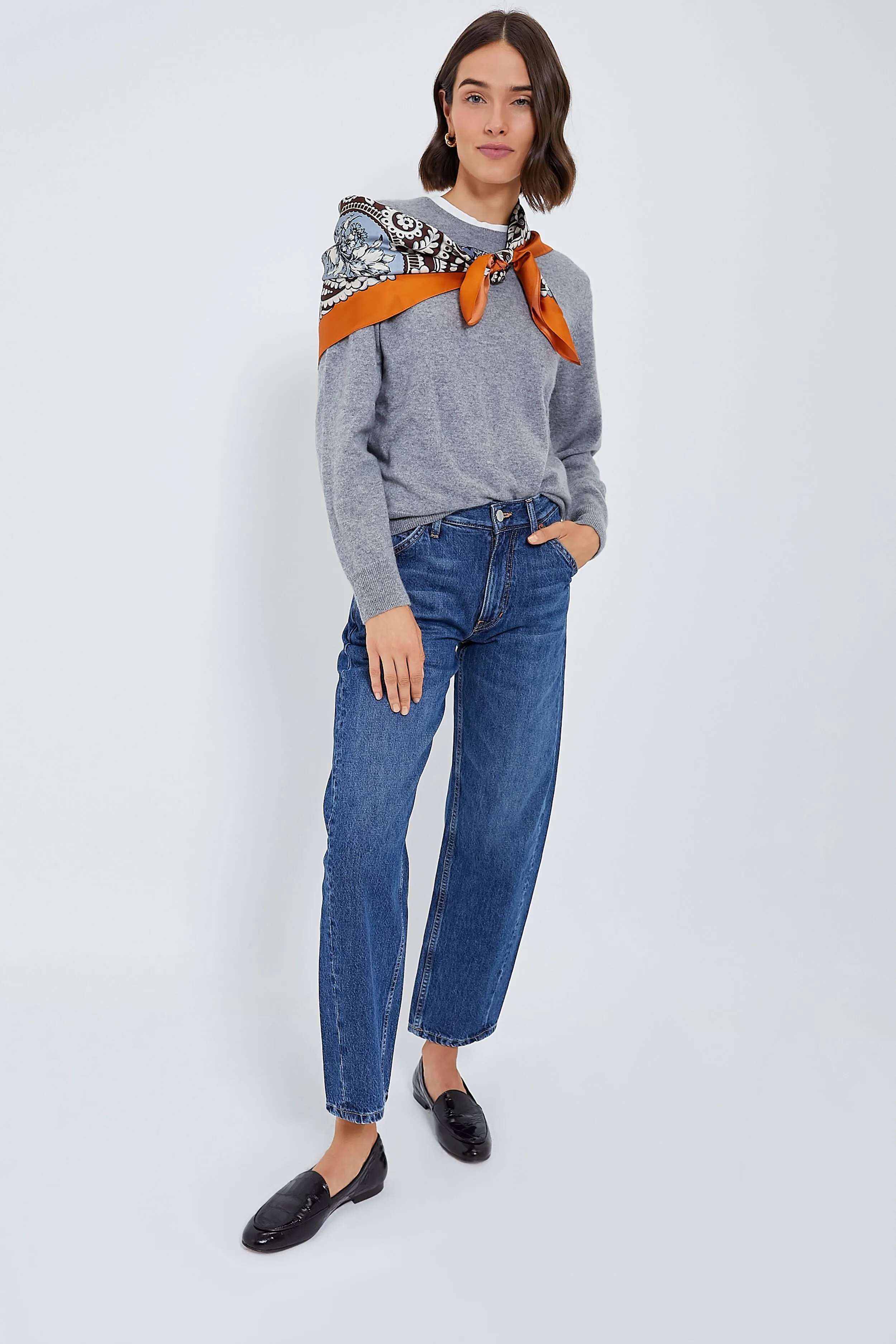 Orange Filigree Medium Silk Scarf
