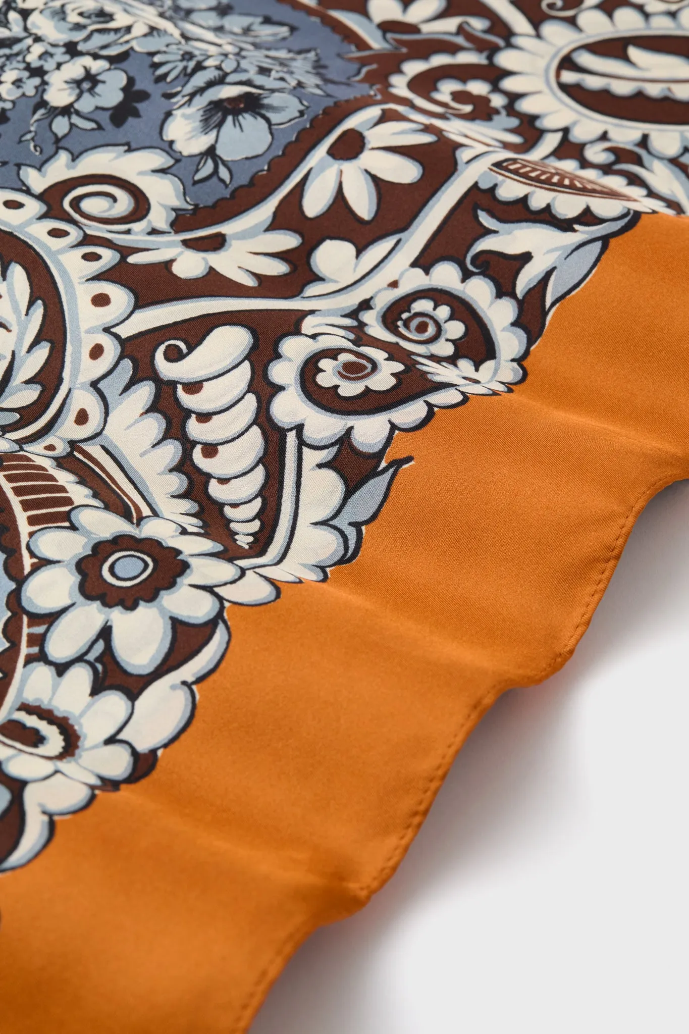 Orange Filigree Medium Silk Scarf