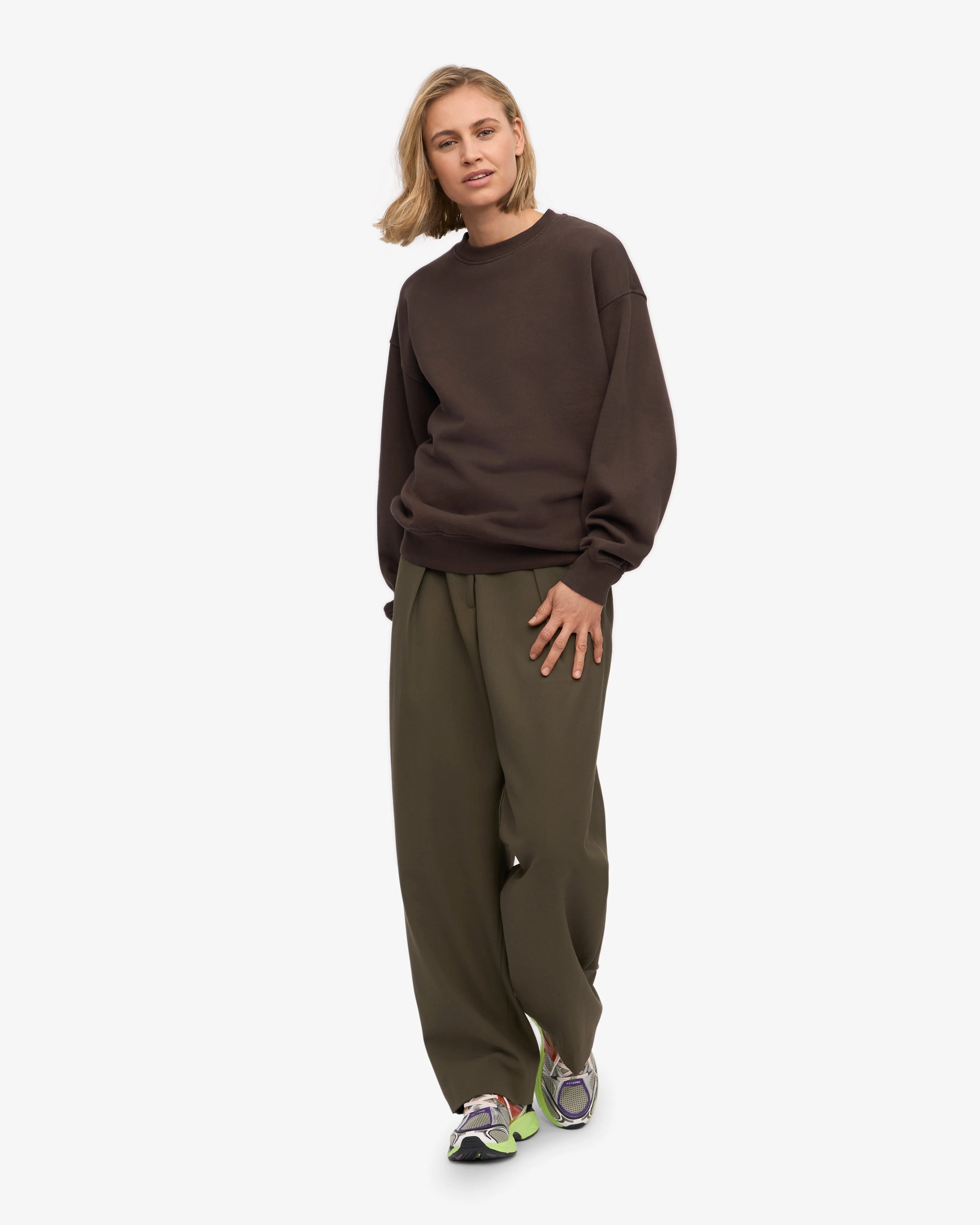 Organic Oversized Crew - Coffee Brown