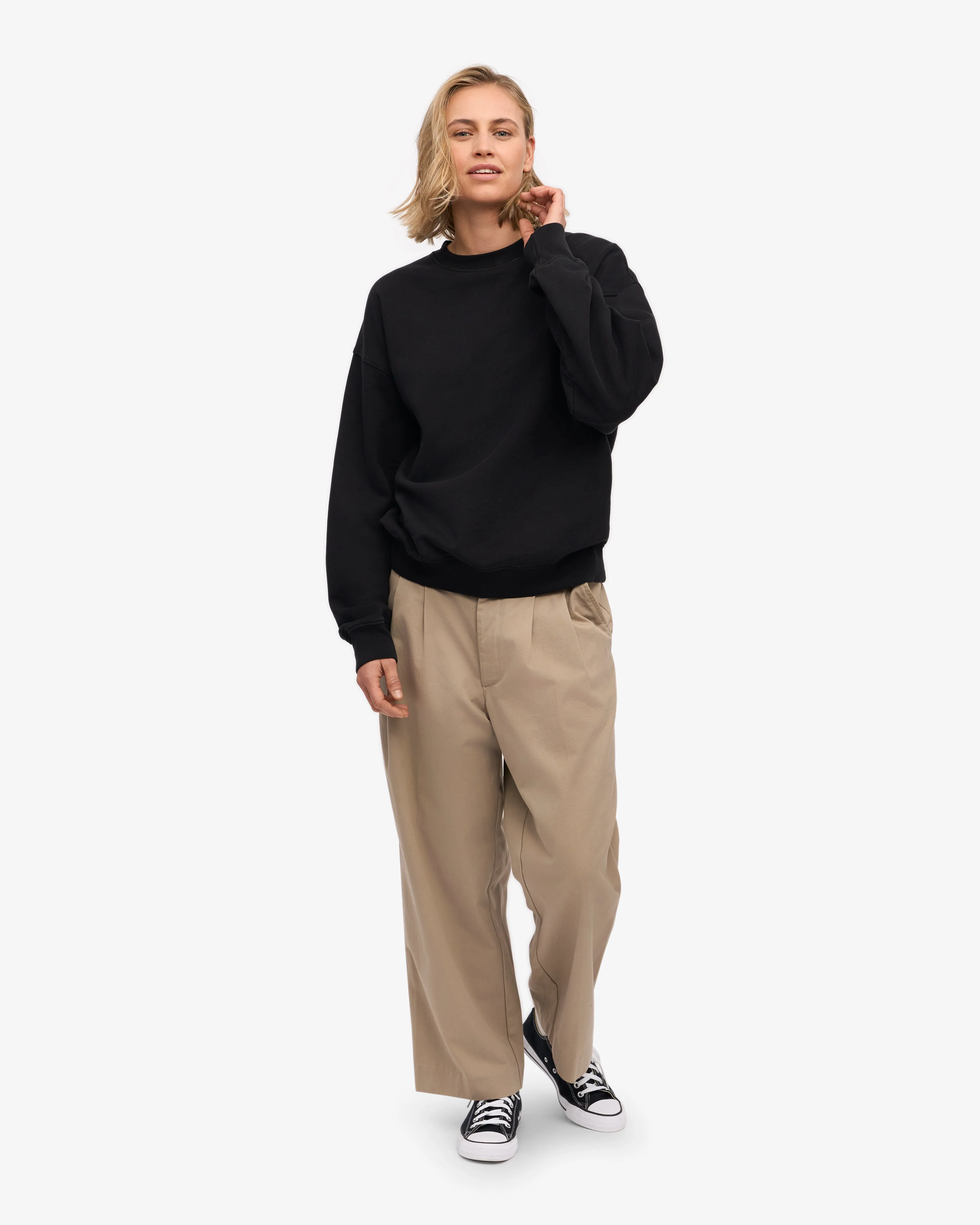 Organic Oversized Crew - Deep Black