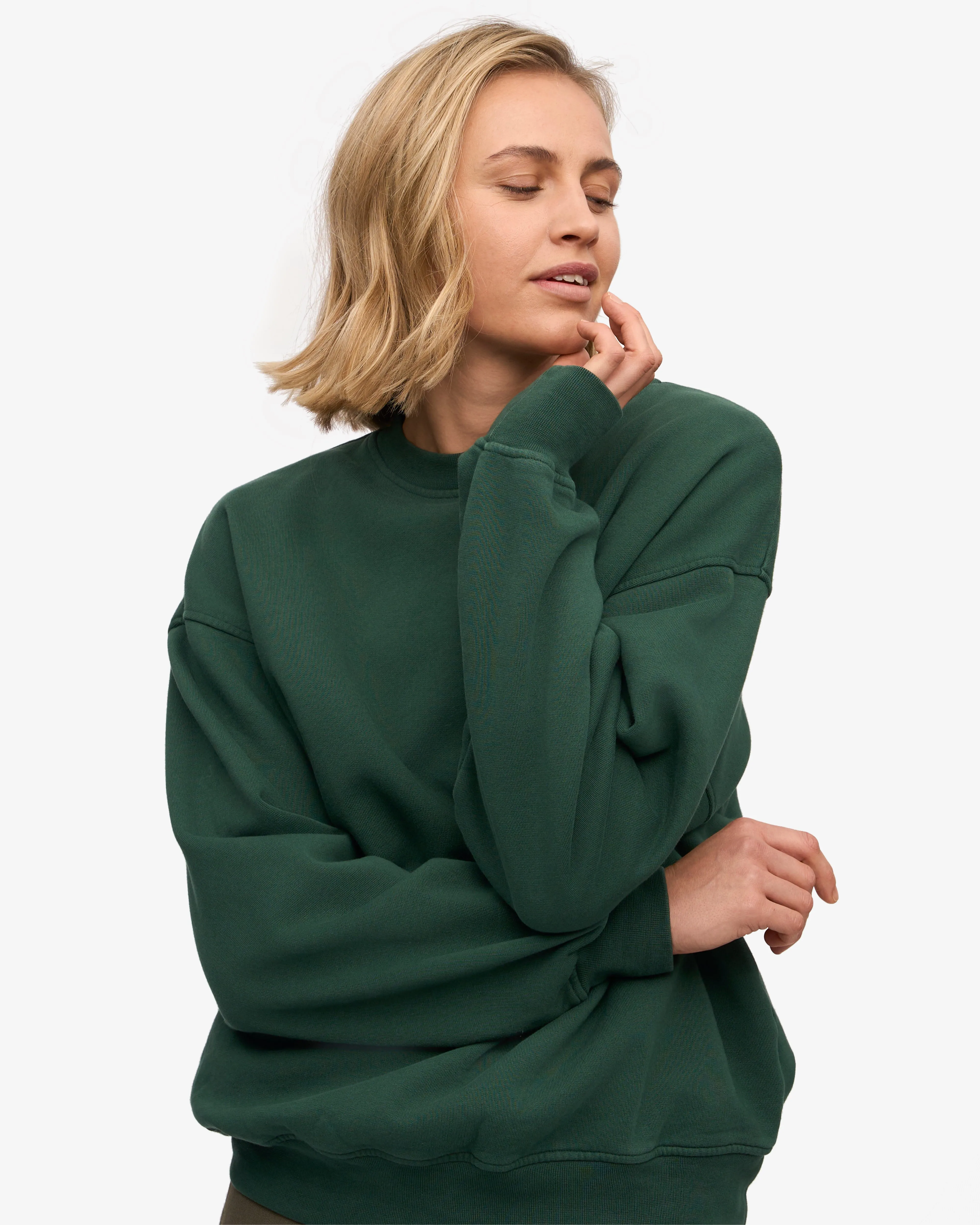 Organic Oversized Crew - Emerald Green