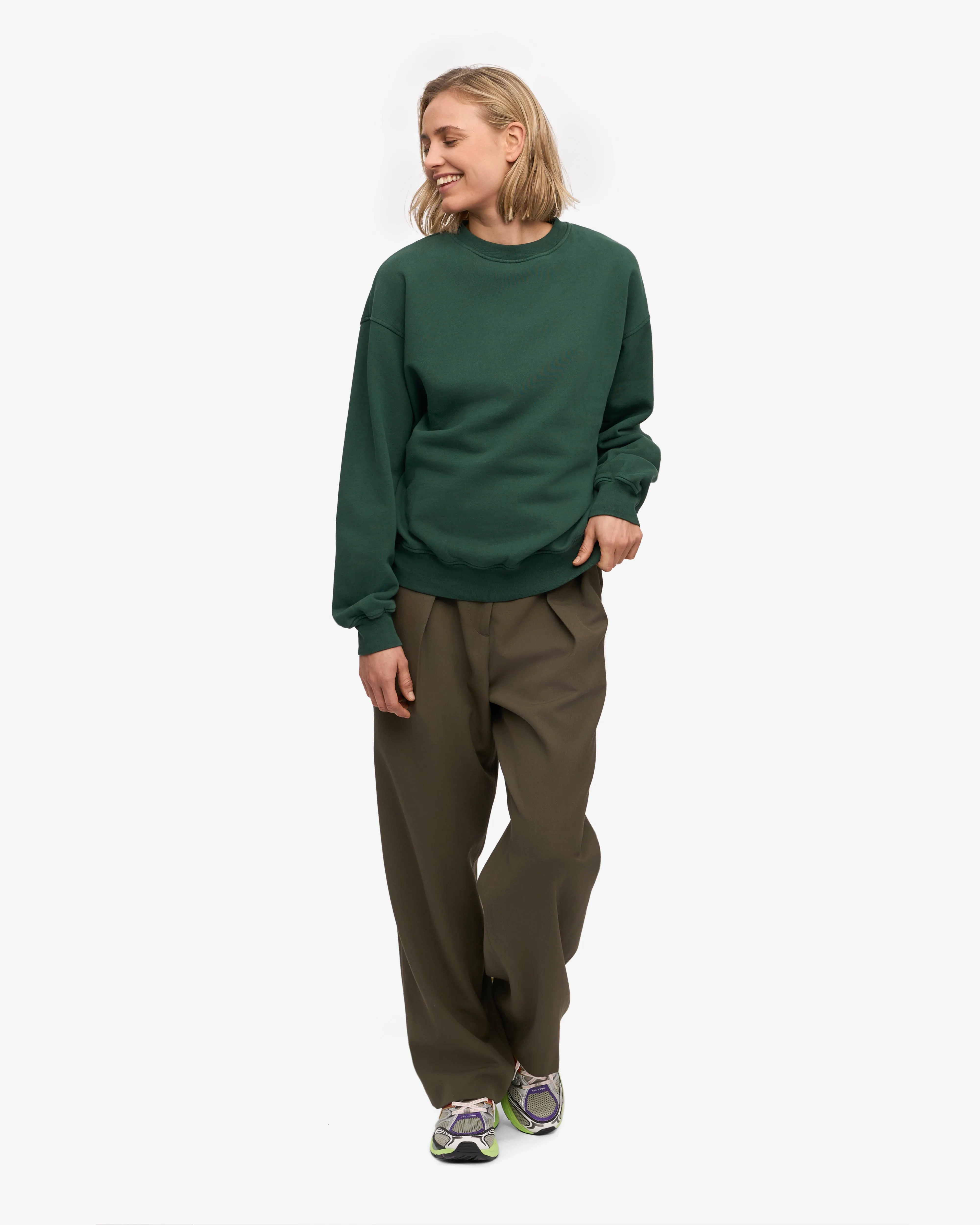 Organic Oversized Crew - Emerald Green
