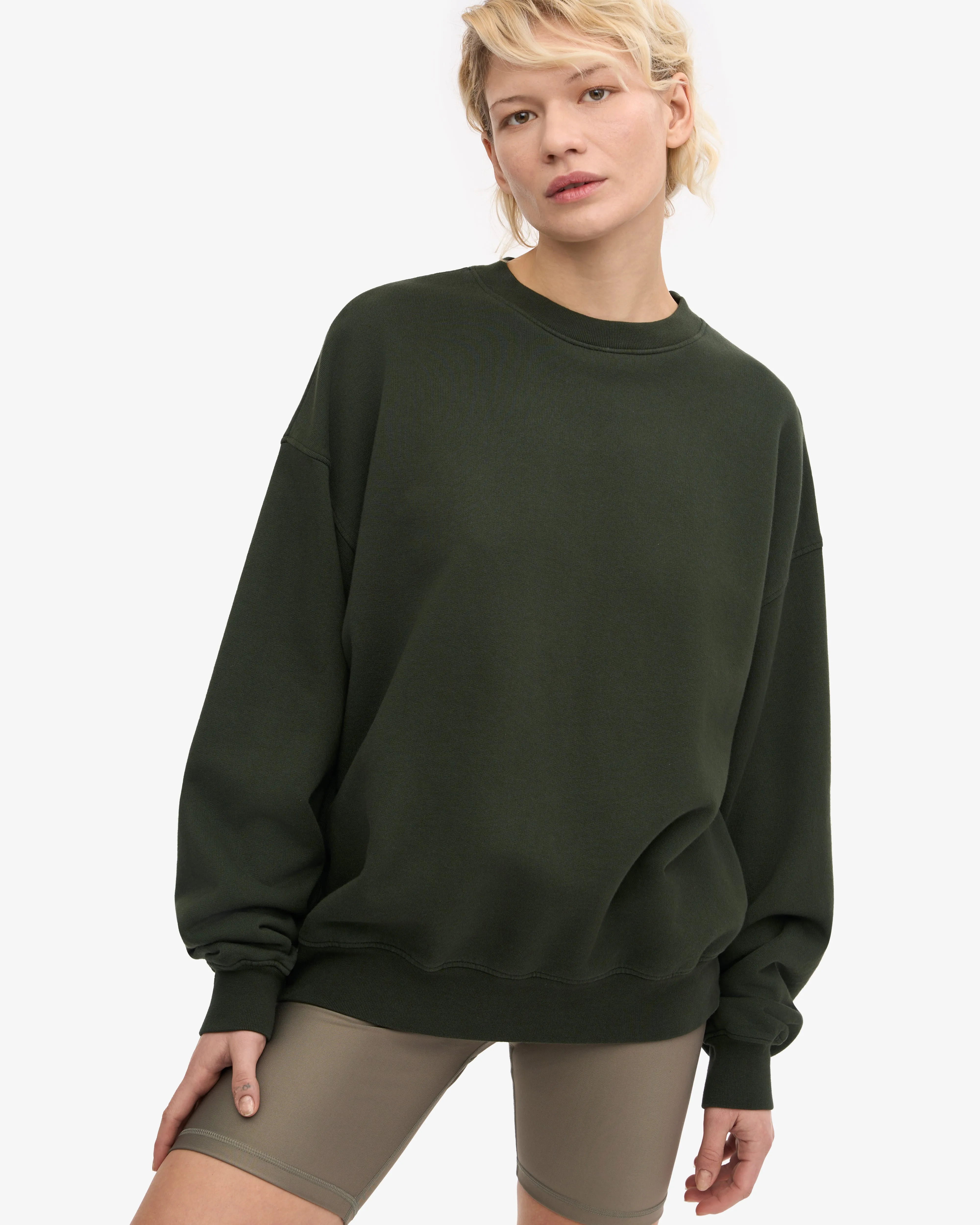 Organic Oversized Crew - Hunter Green