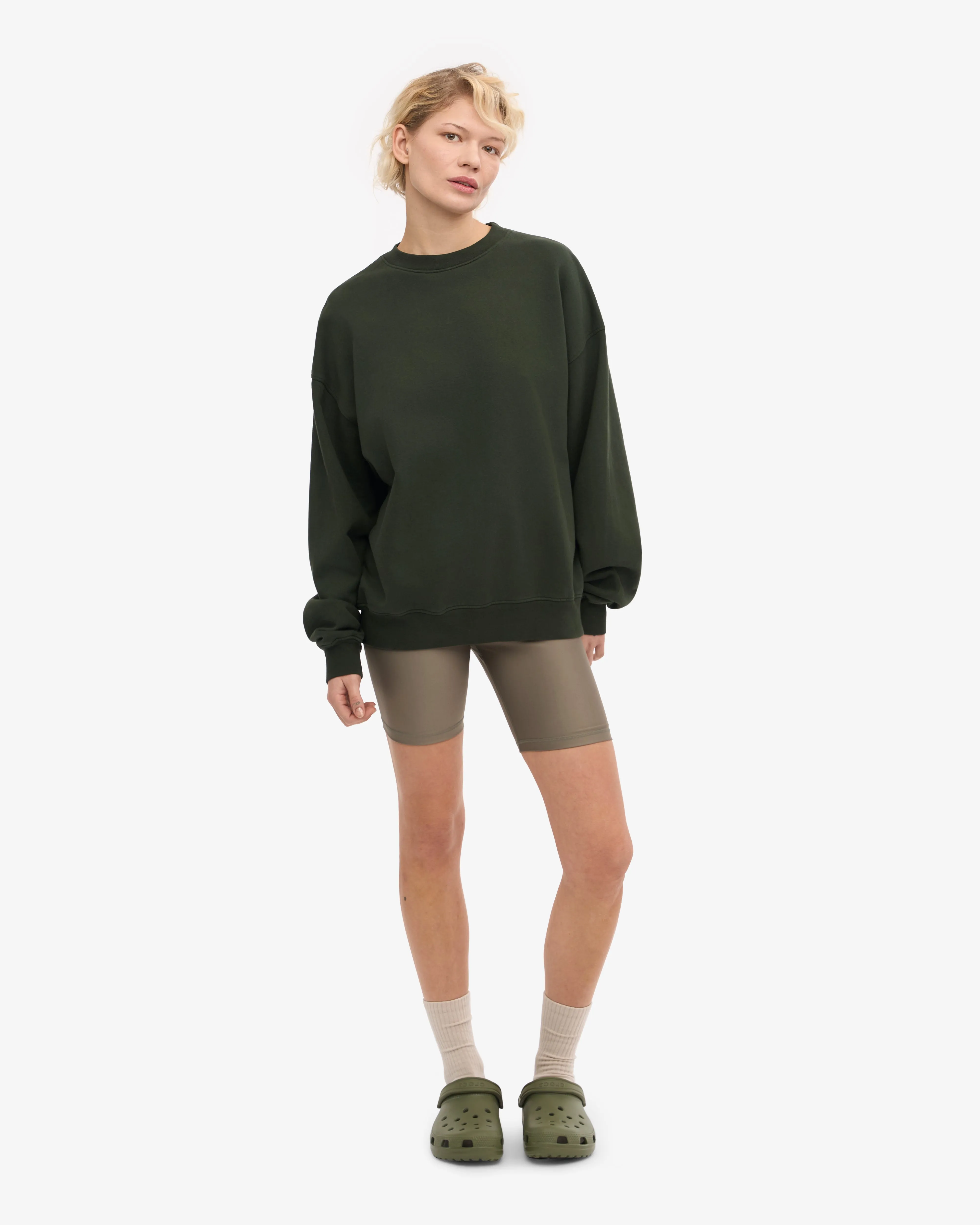 Organic Oversized Crew - Hunter Green