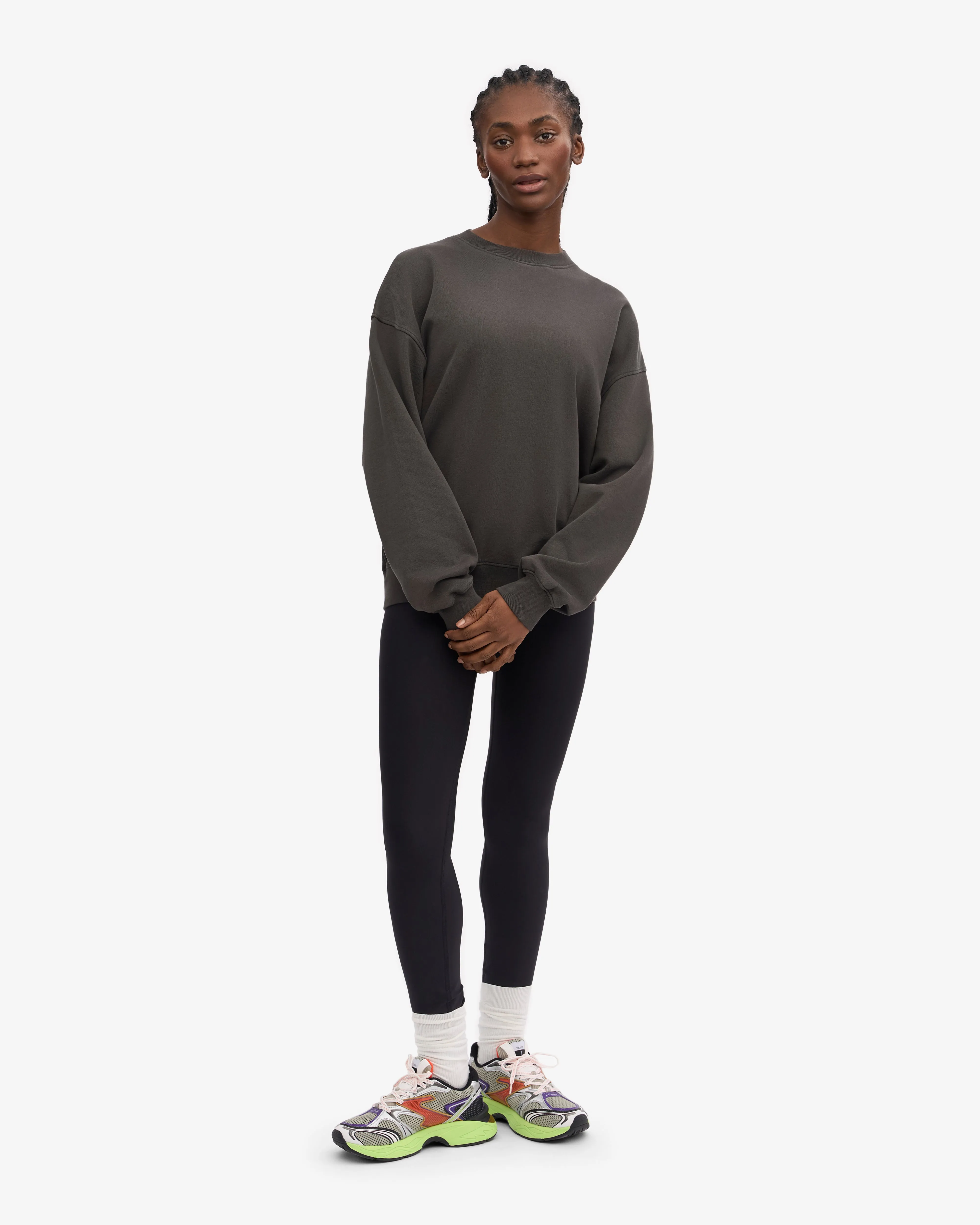 Organic Oversized Crew - Lava Grey