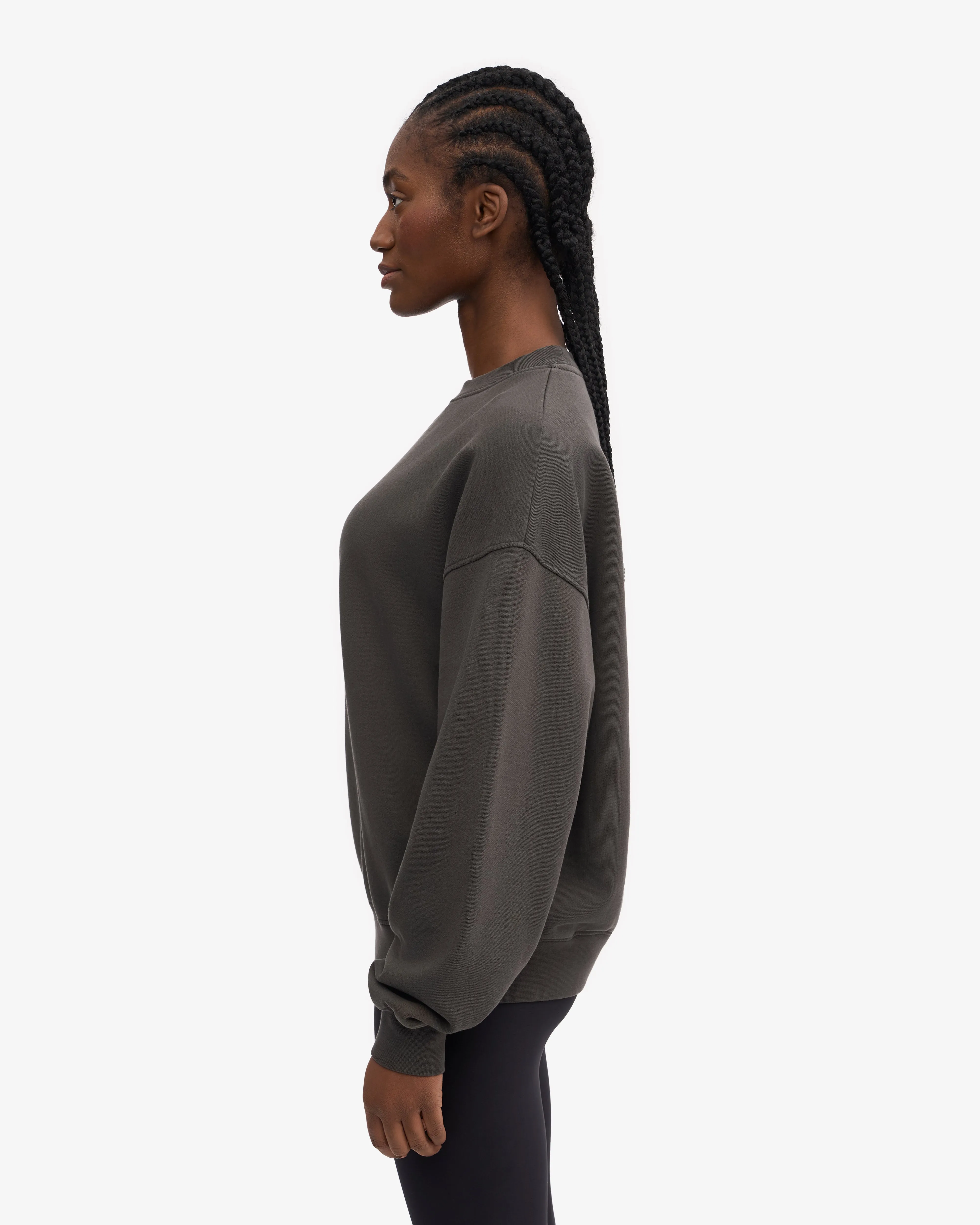 Organic Oversized Crew - Lava Grey