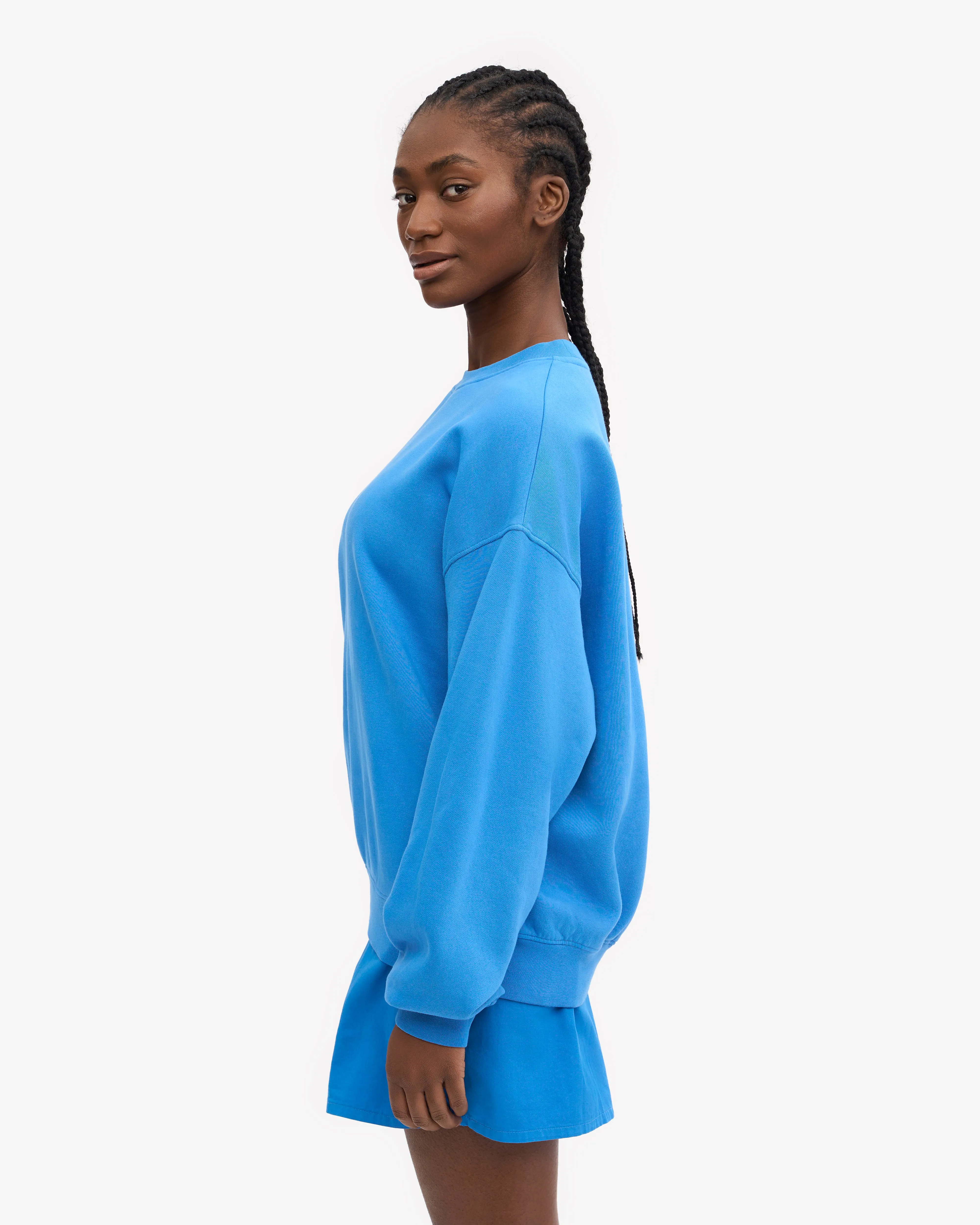 Organic Oversized Crew - Pacific Blue