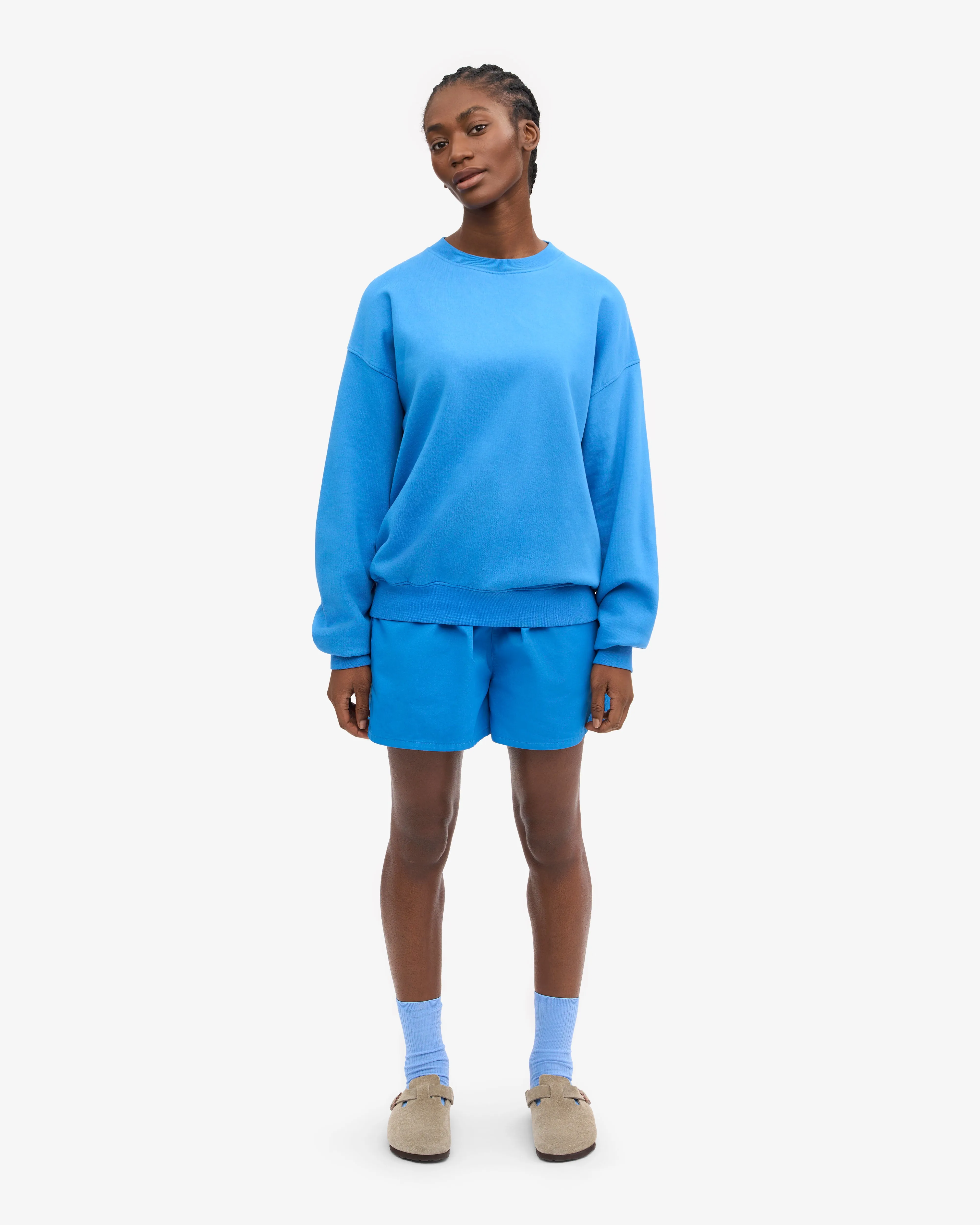 Organic Oversized Crew - Pacific Blue