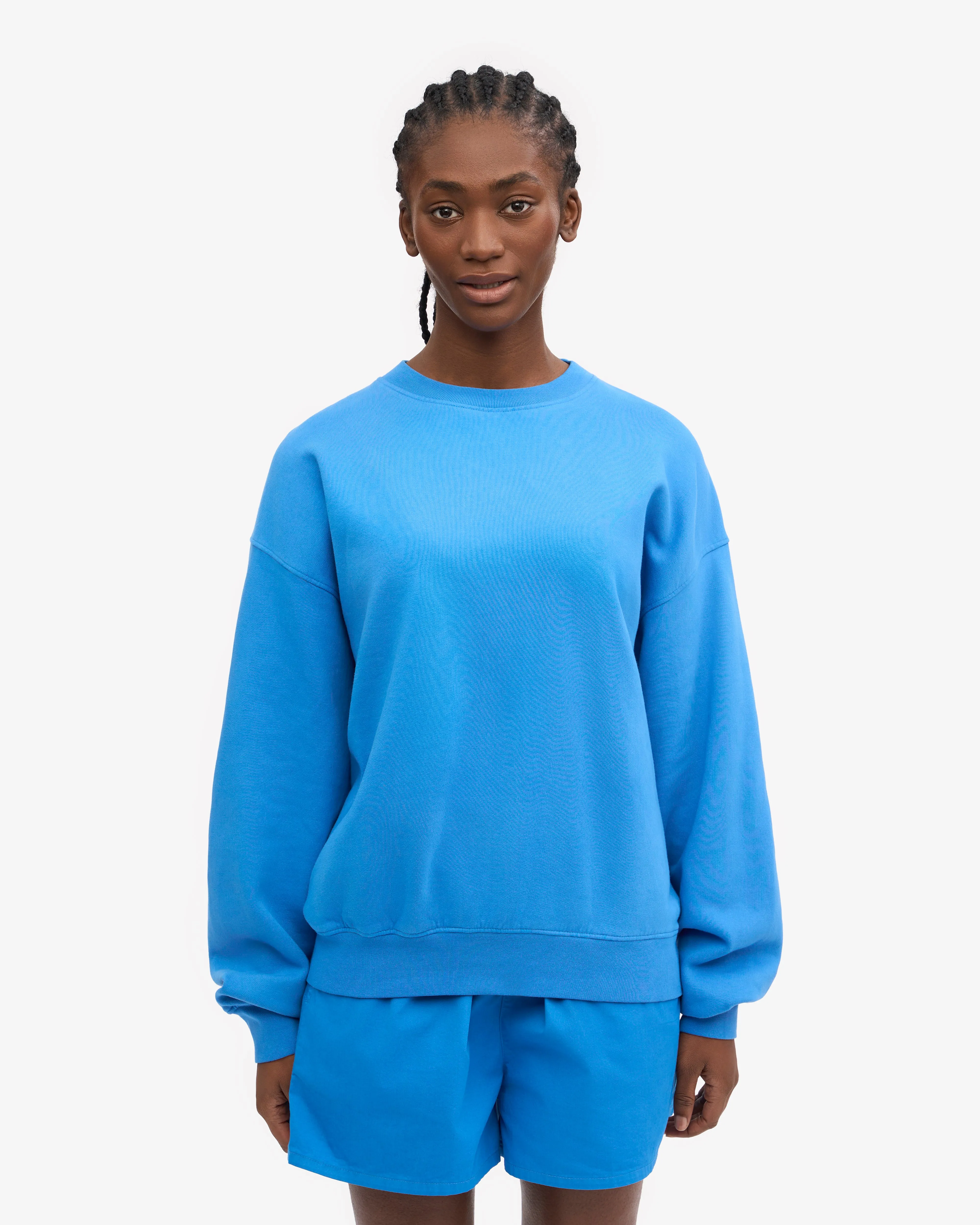 Organic Oversized Crew - Pacific Blue