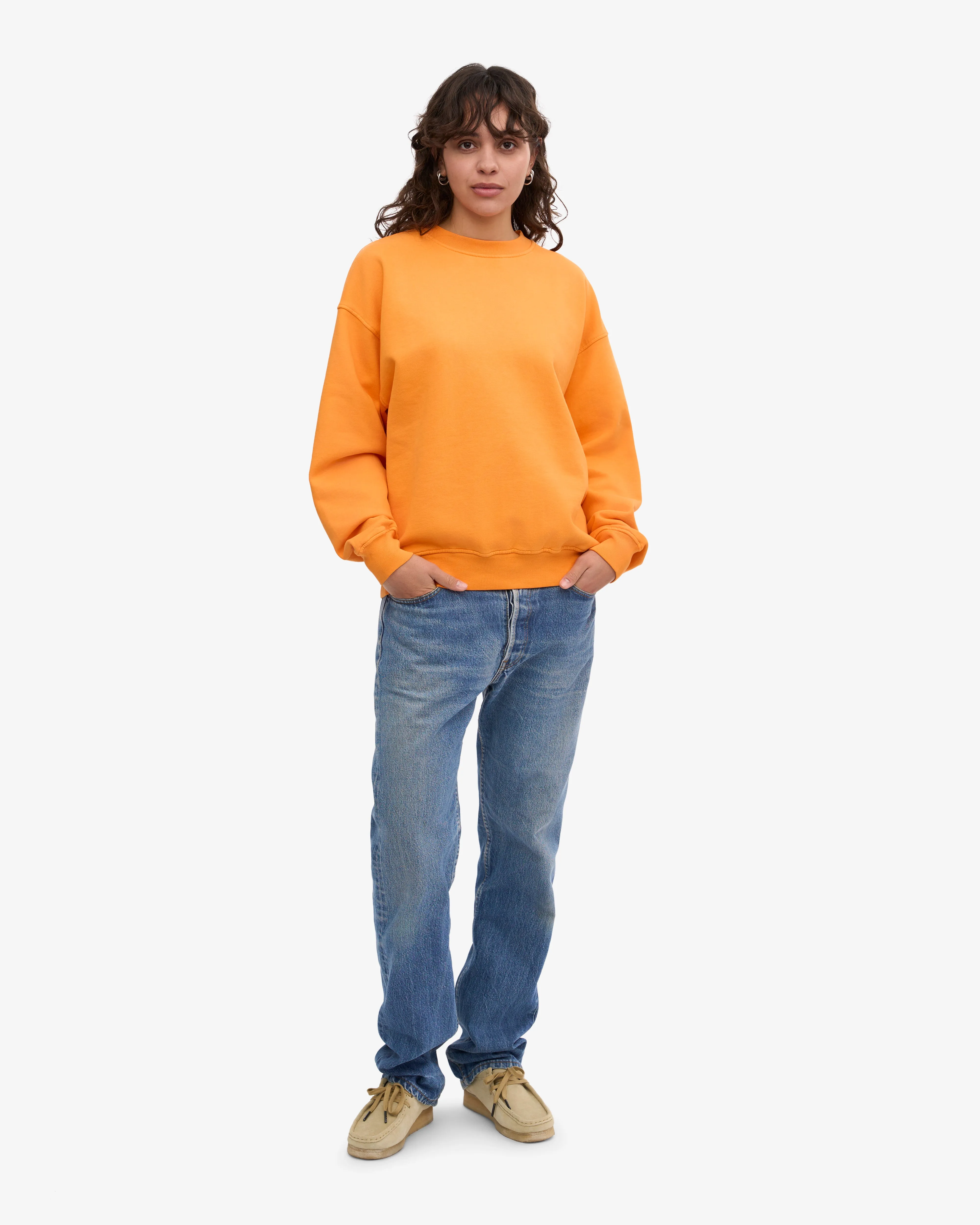 Organic Oversized Crew - Sunny Orange