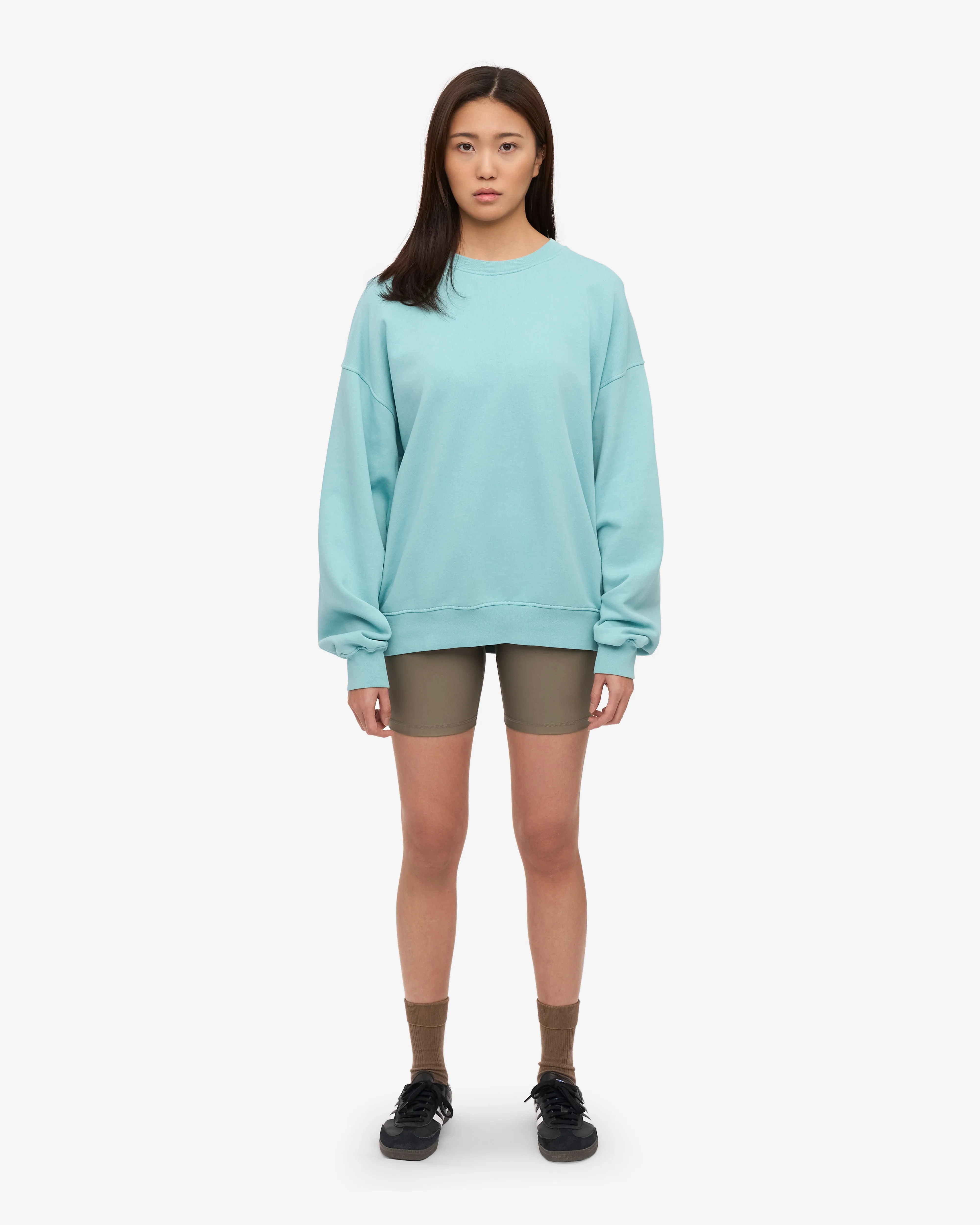 Organic Oversized Crew - Teal Blue