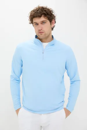 Pale Blue Perth Birdseye Performance Quarter-Zip