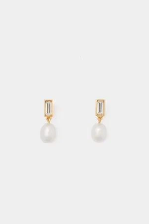 Pearl and Crystal Maura Earrings