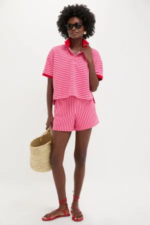 Pink and Red Stripe Pique Wyatt Shorts