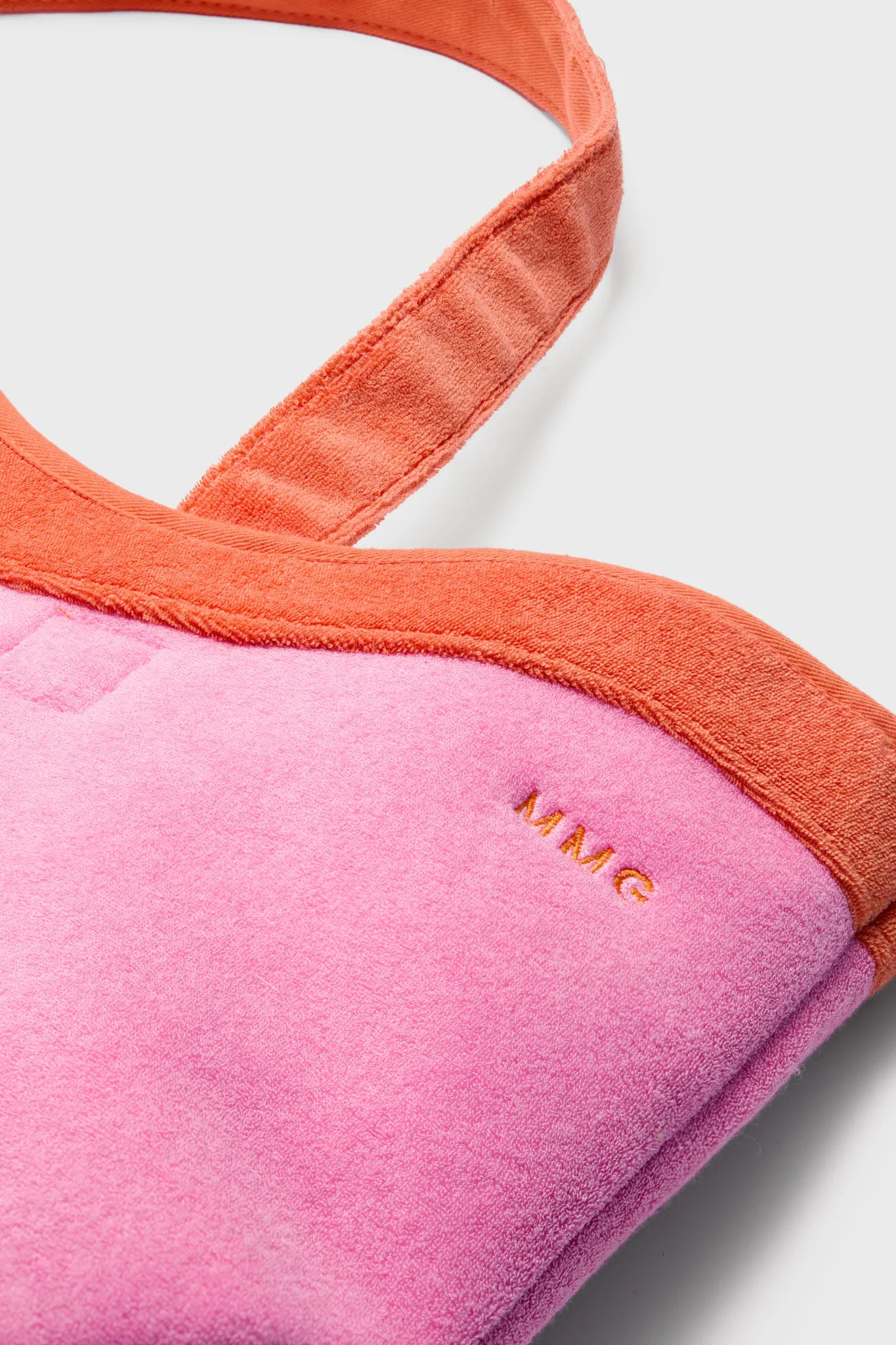Pink and Tangerine Terrycloth August Tote