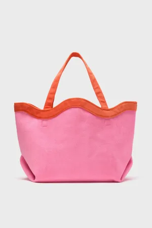 Pink and Tangerine Terrycloth August Tote