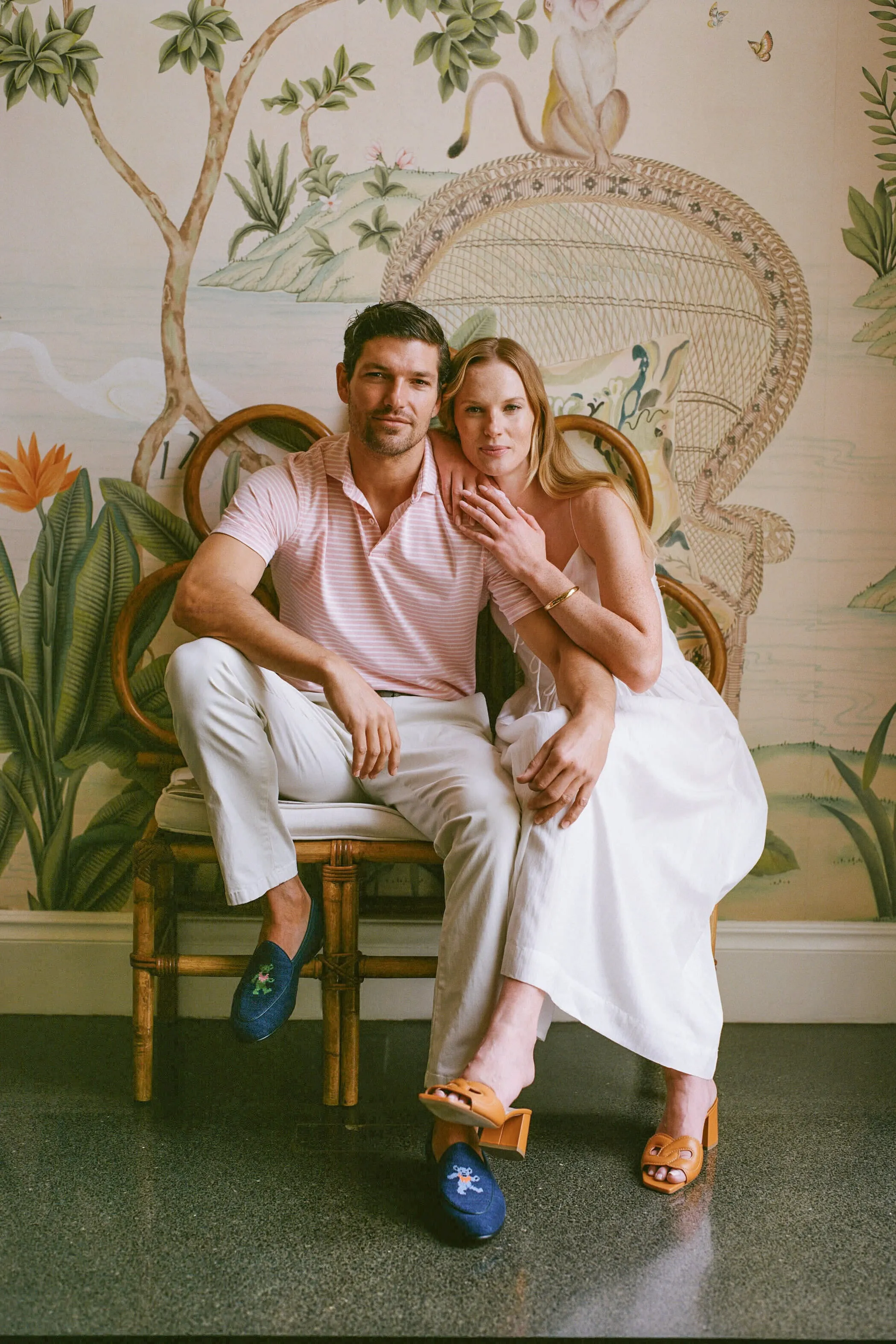 Pink Crepe Albatross Cotton Blend Pique Polo