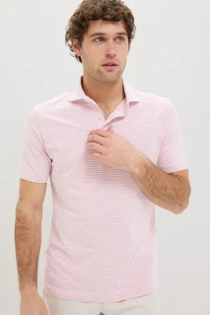 Pink Crepe Albatross Cotton Blend Pique Polo