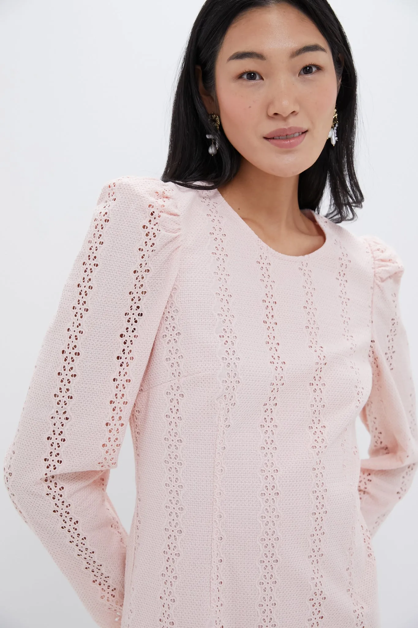 Pink Eyelet Domino Dress