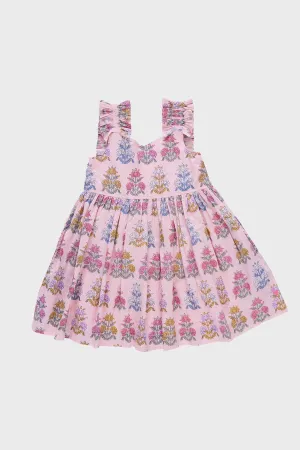 Pink Flowerette Via Dress
