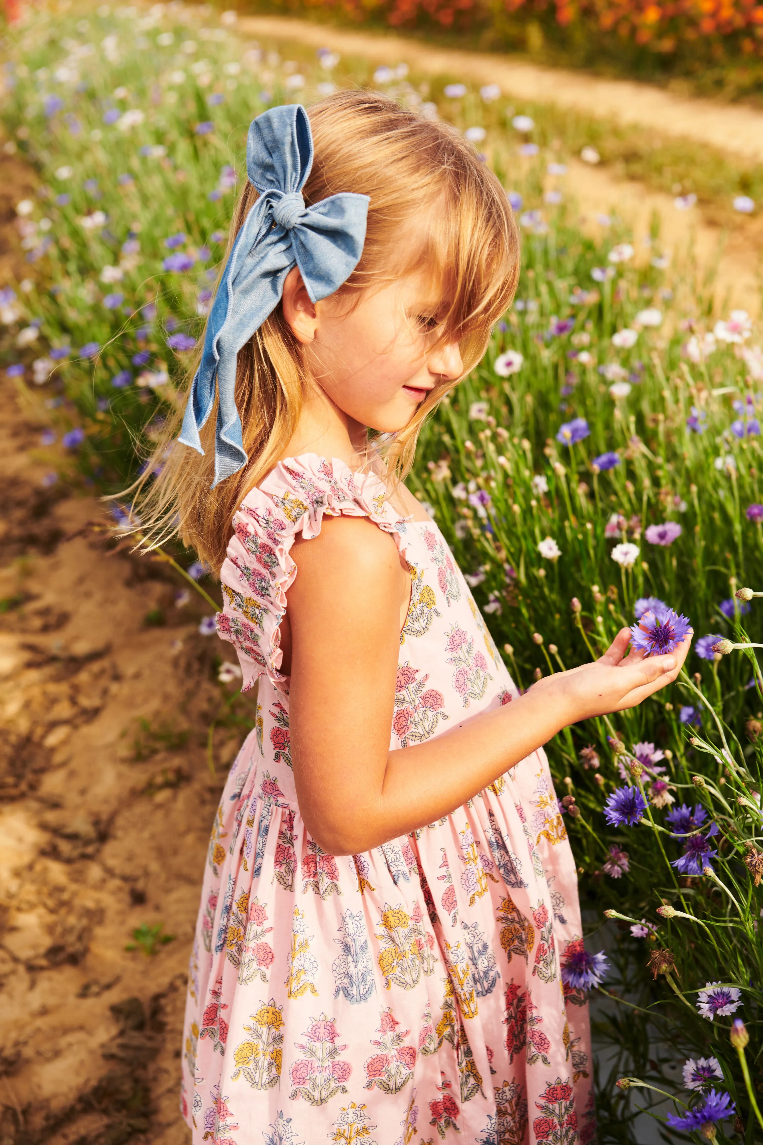 Pink Flowerette Via Dress