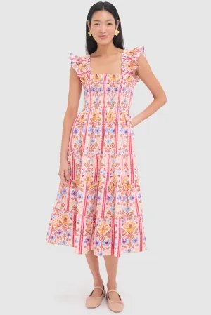 Pink Multi Floral Block Stripe Ellie Nap Dress