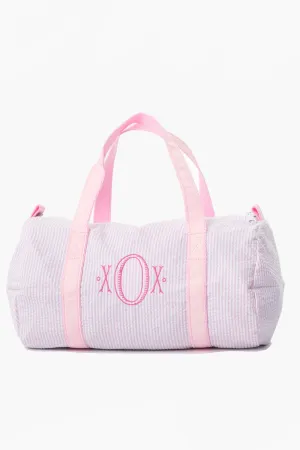 Pink Seersucker Baby Duffel