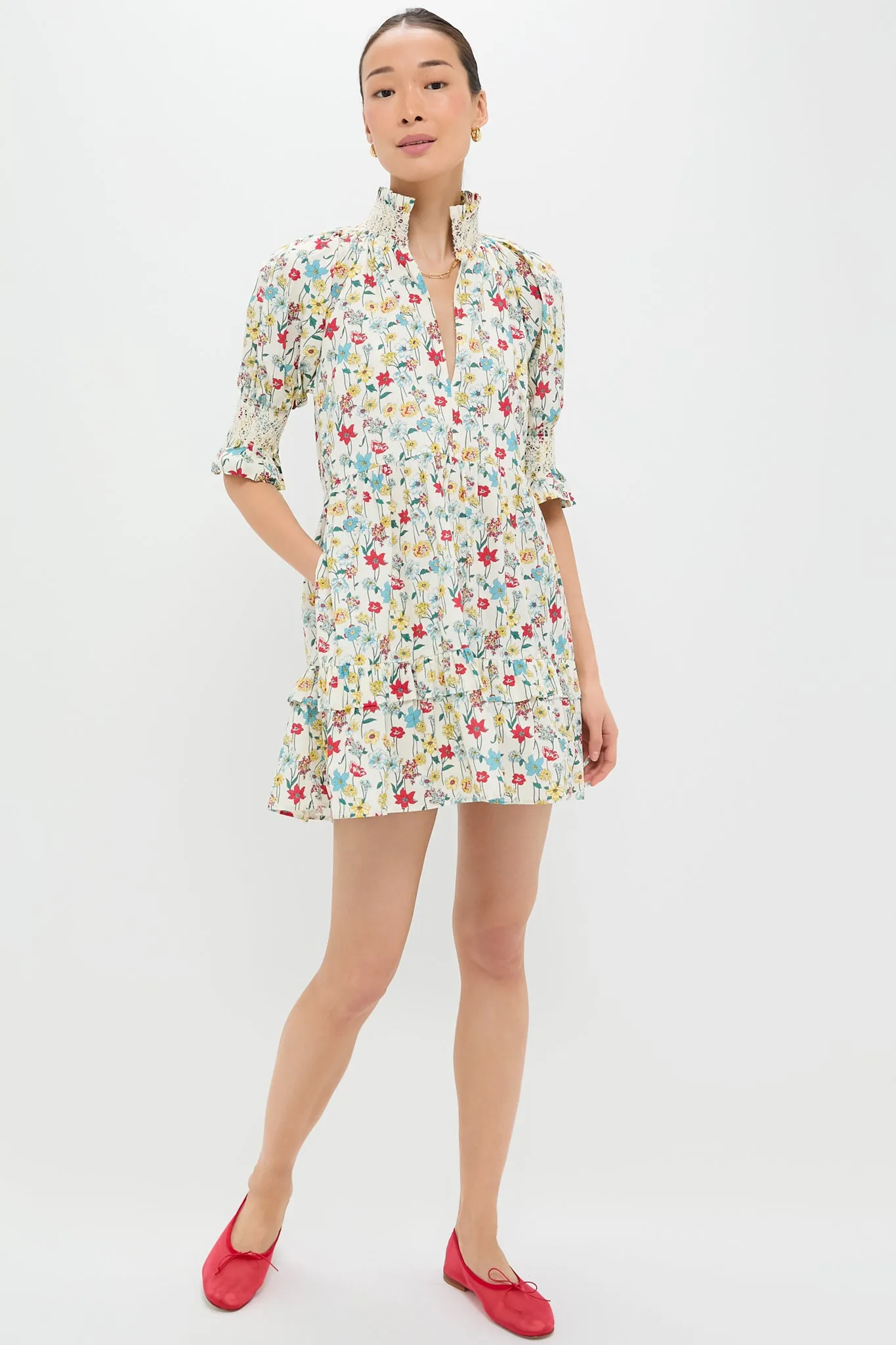 Red & Blue Multi Floral Sawyer Mini Dress