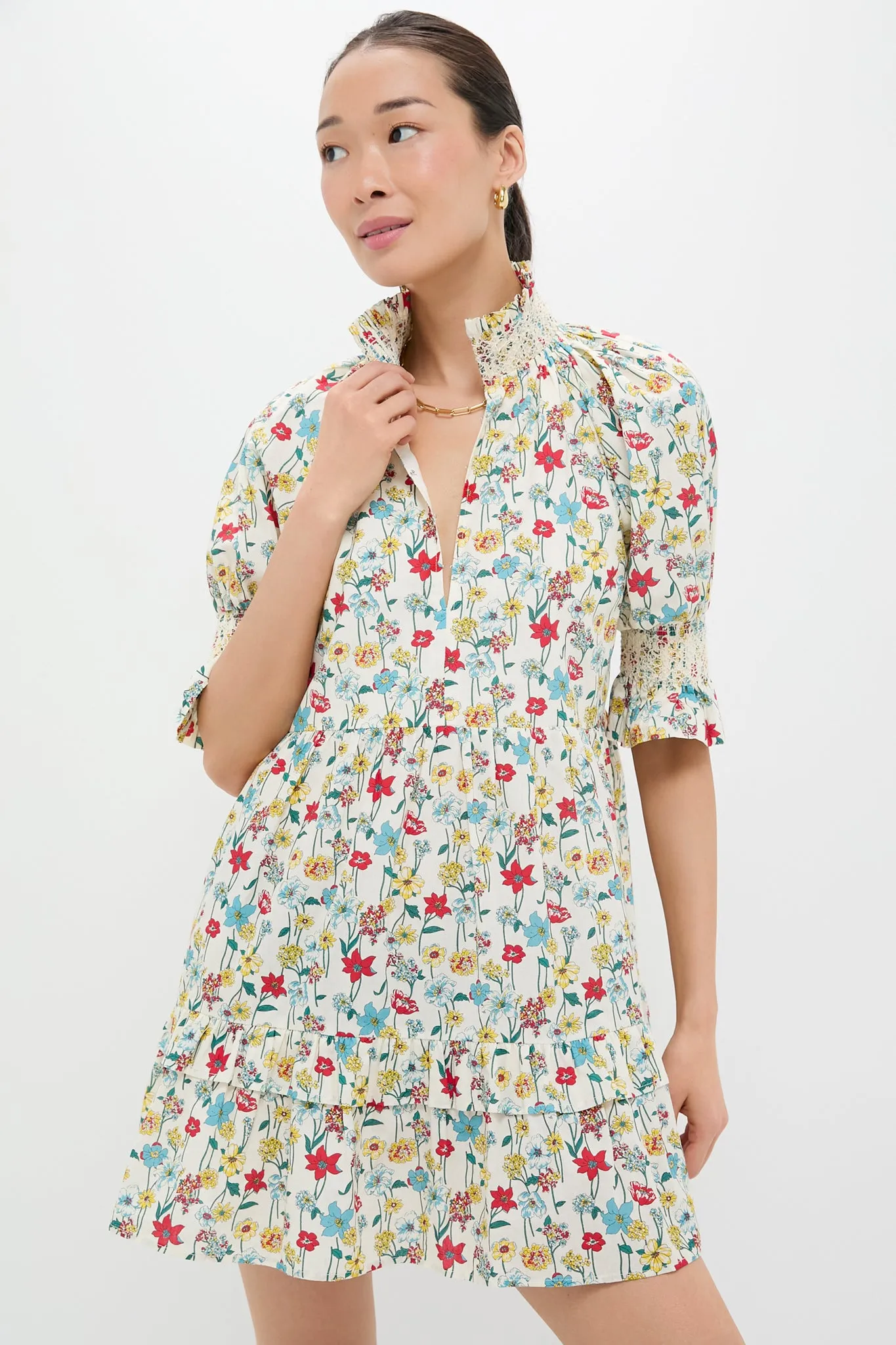 Red & Blue Multi Floral Sawyer Mini Dress