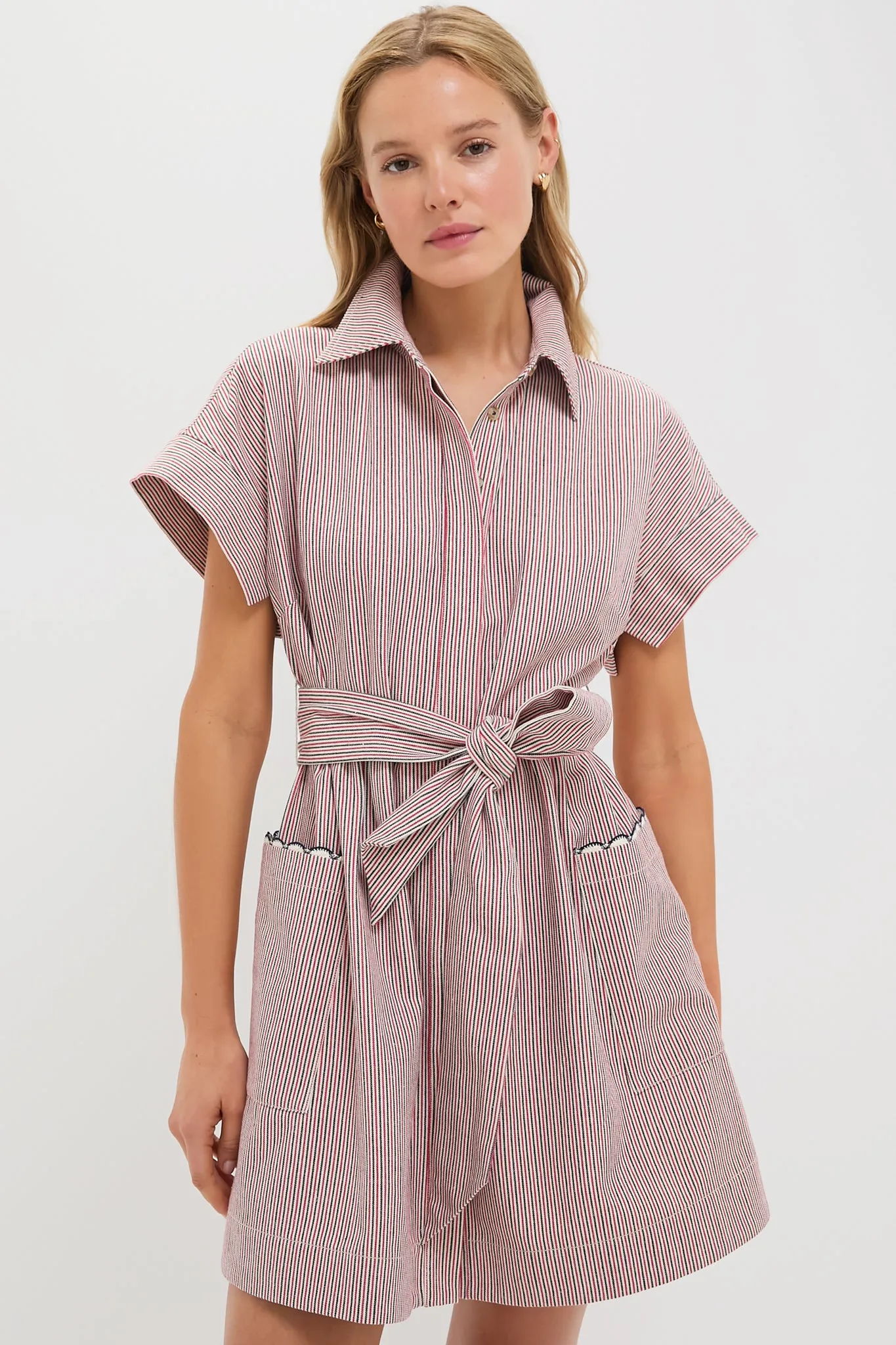 Red and Blue Stripe Mini Ceci Dress