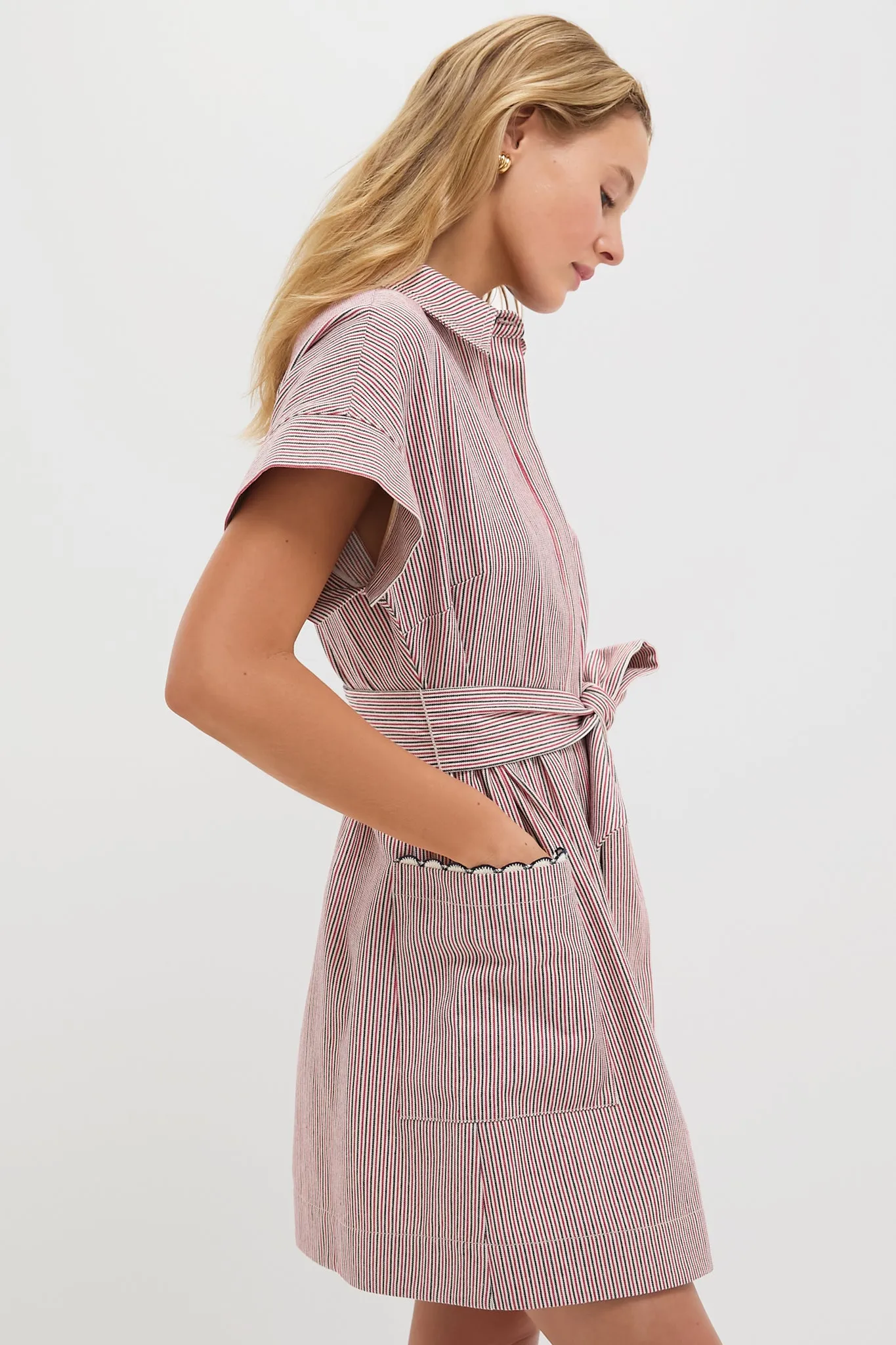 Red and Blue Stripe Mini Ceci Dress