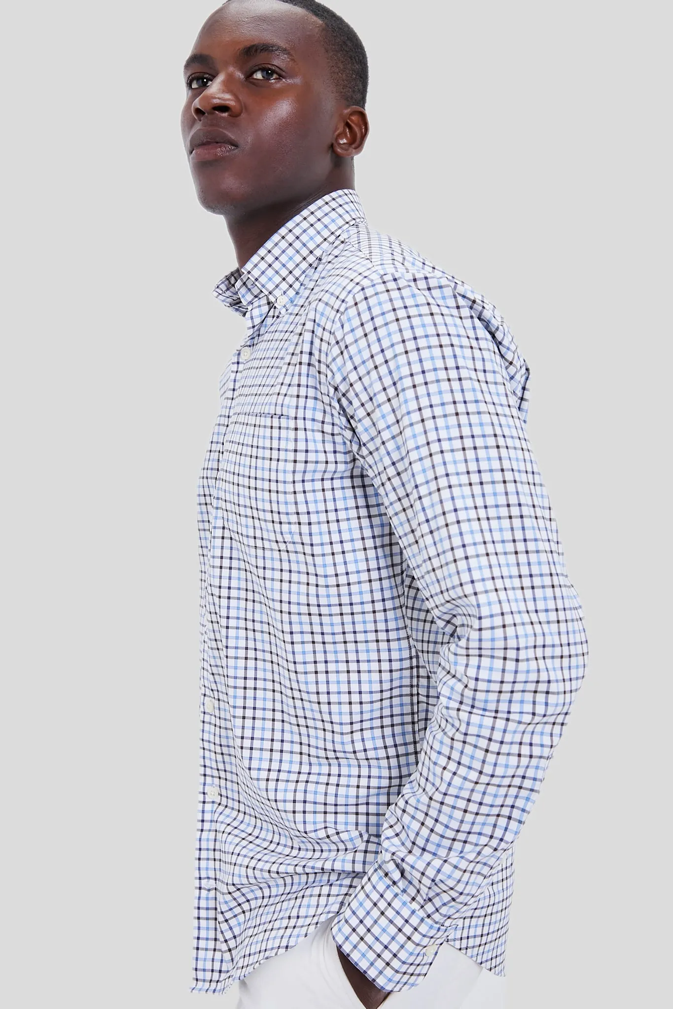 Regatta Blue Calgary Crown Cotton-Stretch Sport Shirt
