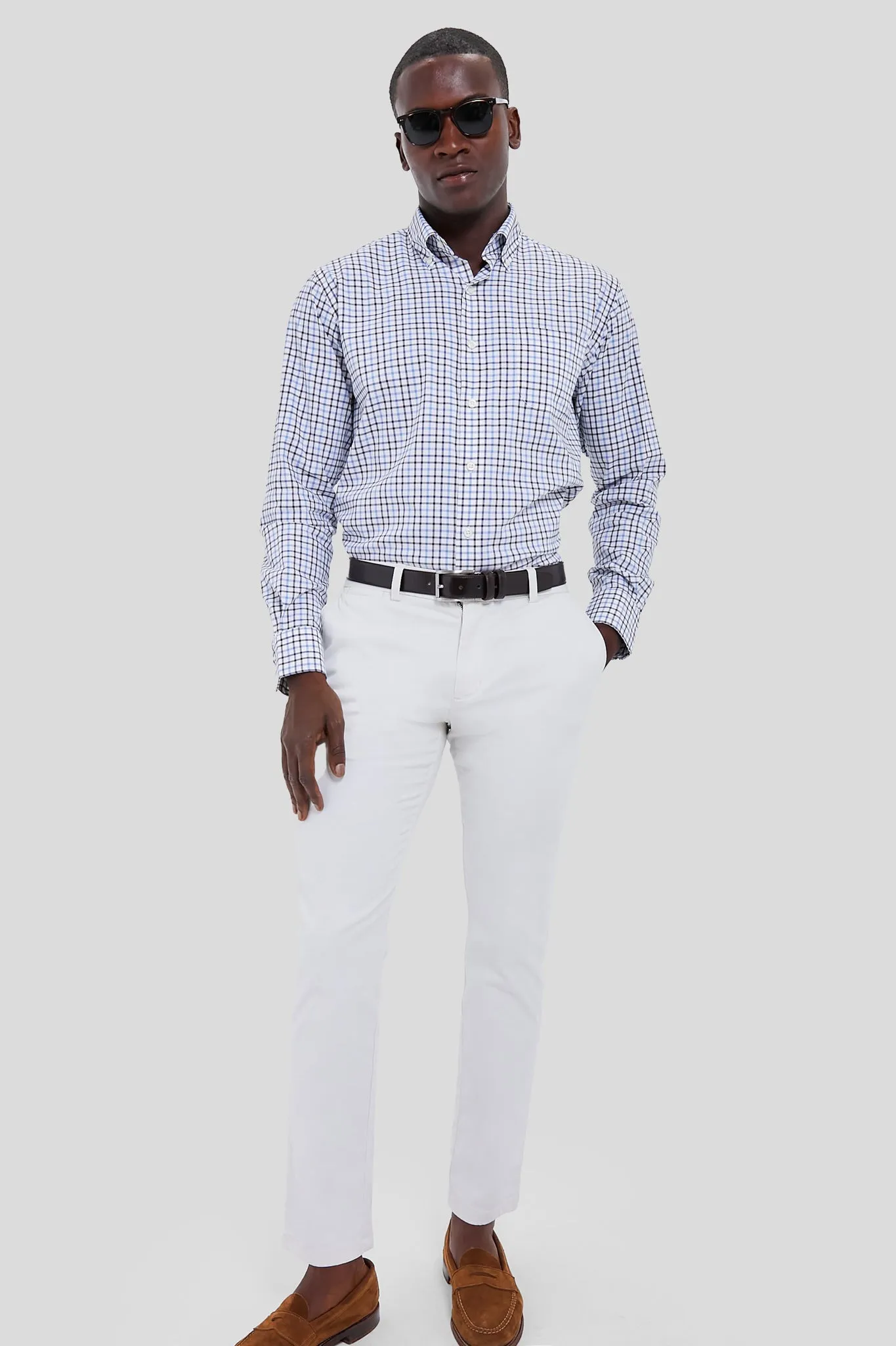 Regatta Blue Calgary Crown Cotton-Stretch Sport Shirt