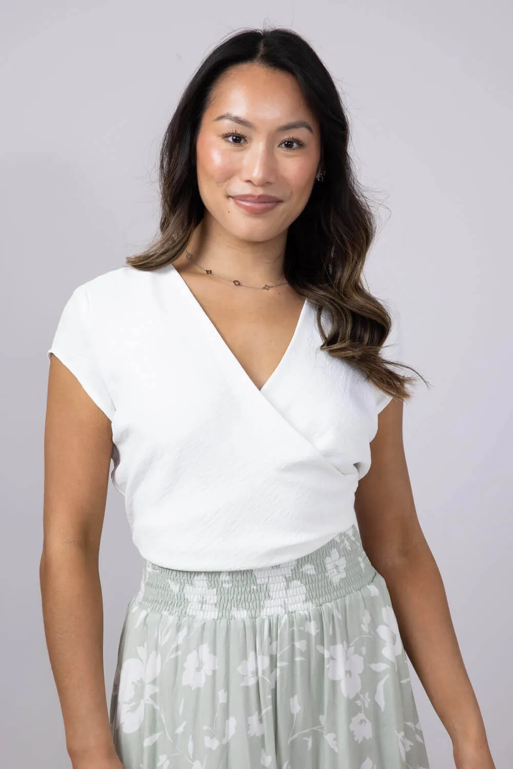 Rokoko Open Back Wrap Top for Women in White | R601616-WHT