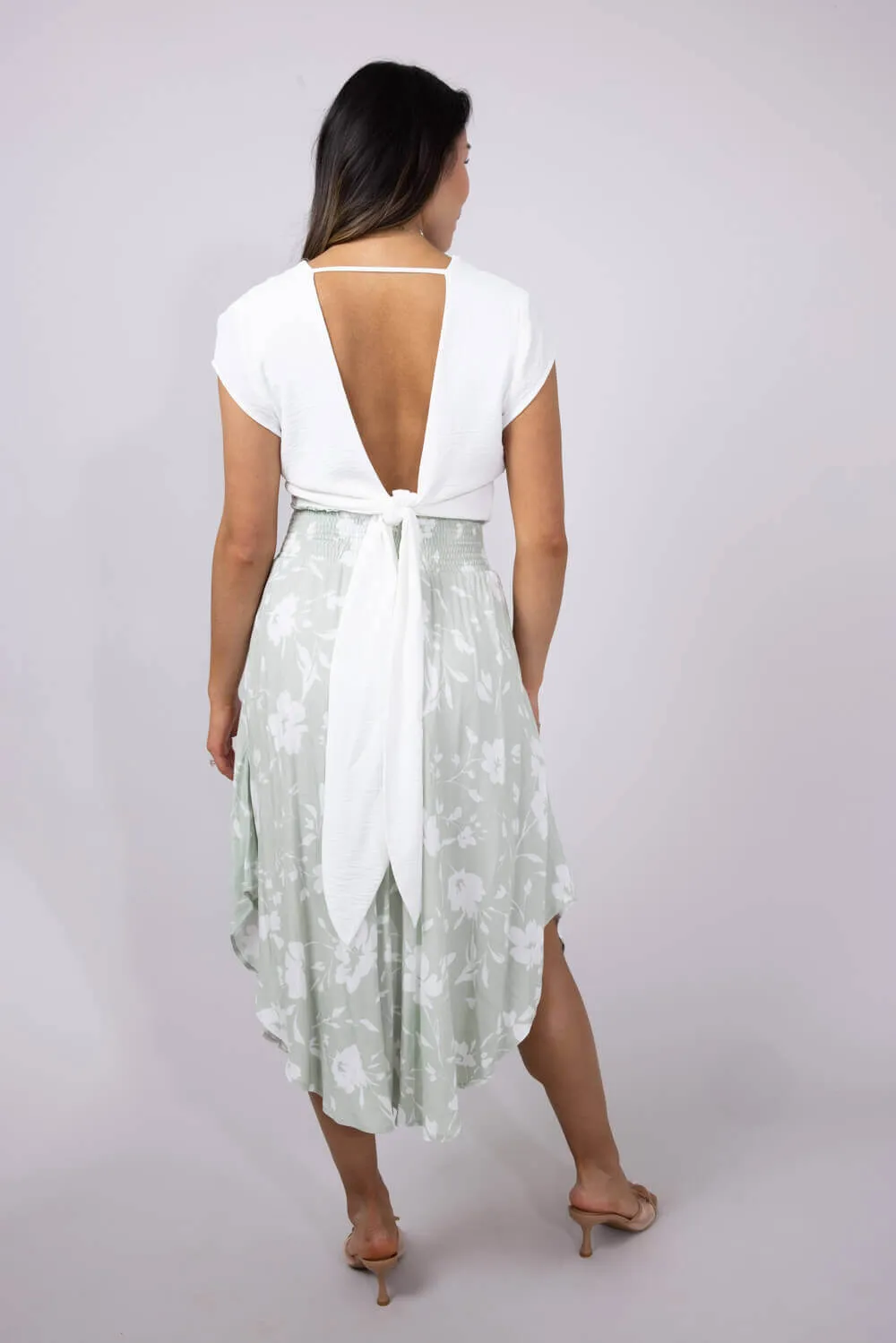 Rokoko Open Back Wrap Top for Women in White | R601616-WHT