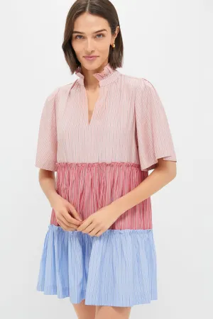 Ruby and Cornflower Stripe Colorblock Crawford Dress
