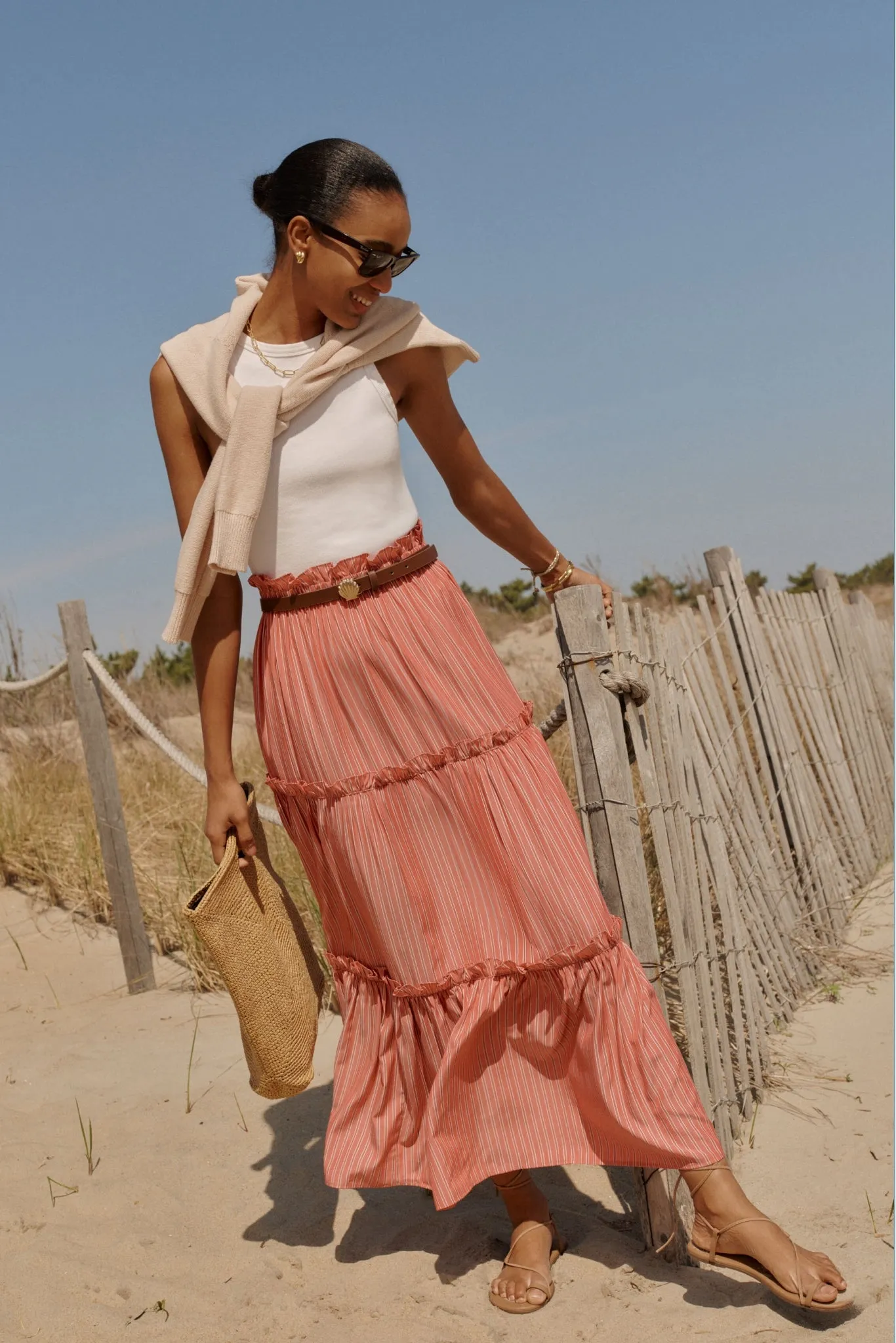 Ruby Red Stripe Prado Skirt