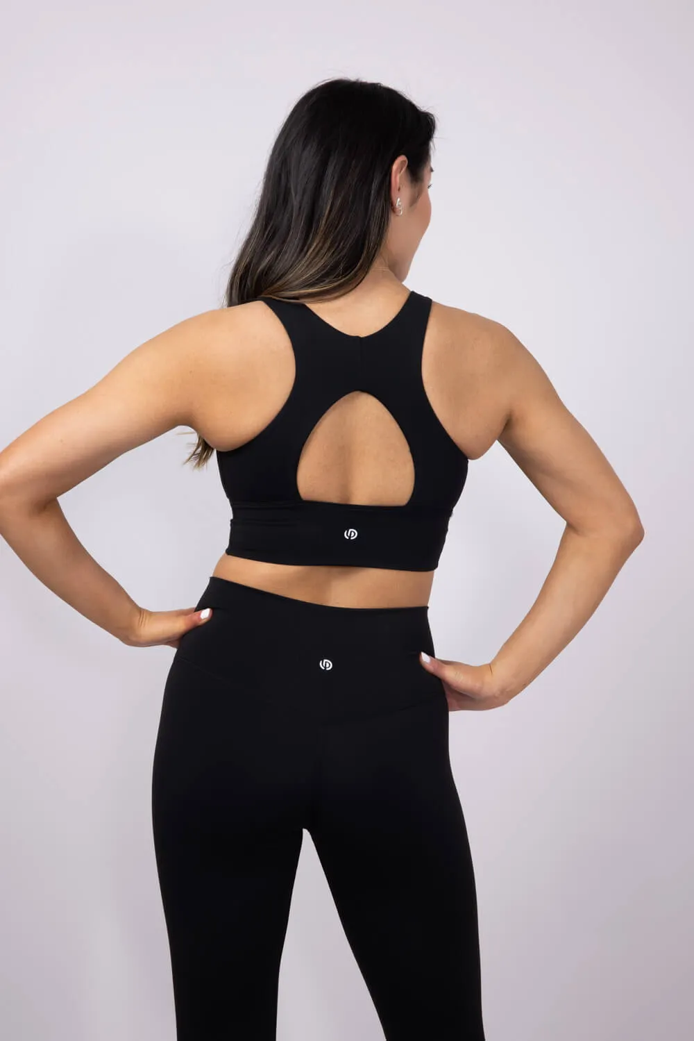 Ruched Racerback Bra for Women in Black | MAYA-Y61-BLACK